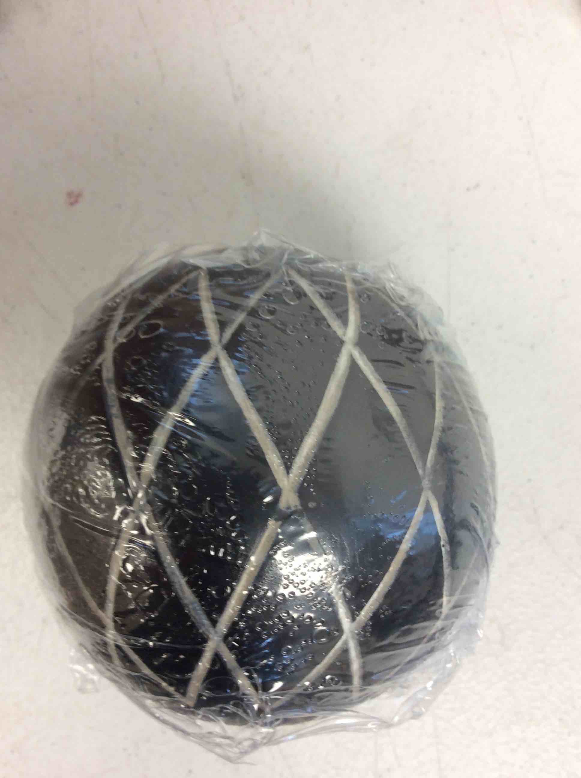 Condition photo showing New/Like New for box of 6 black wooden balls with designs