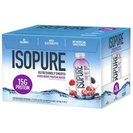 ISOPURE Mixed Berry Protein Water 12- 20 fl oz Bottles ( BB June 2026)