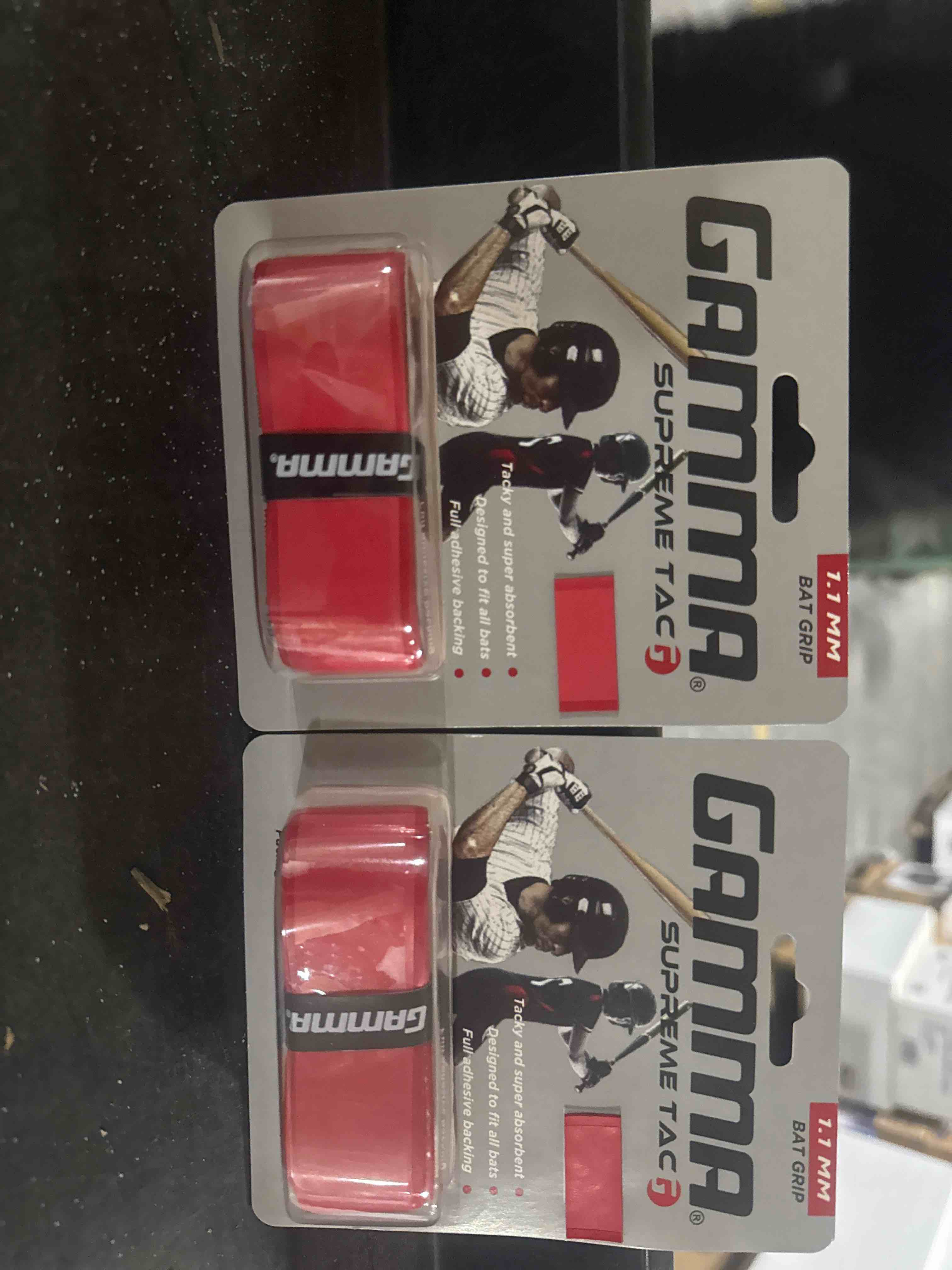 Condition photo showing New/Like New for gamma supreme tac bat grip 1.1mm (red) - 2 pack 
