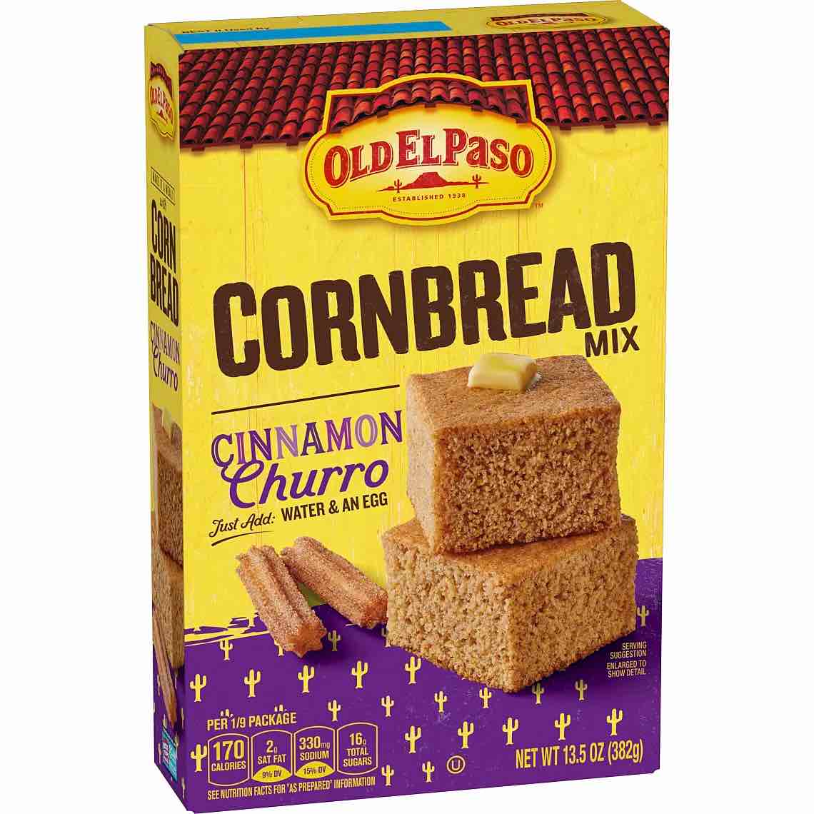 case of 6 boxes! Old El Paso cornbread mix, cinnamon, and churro
