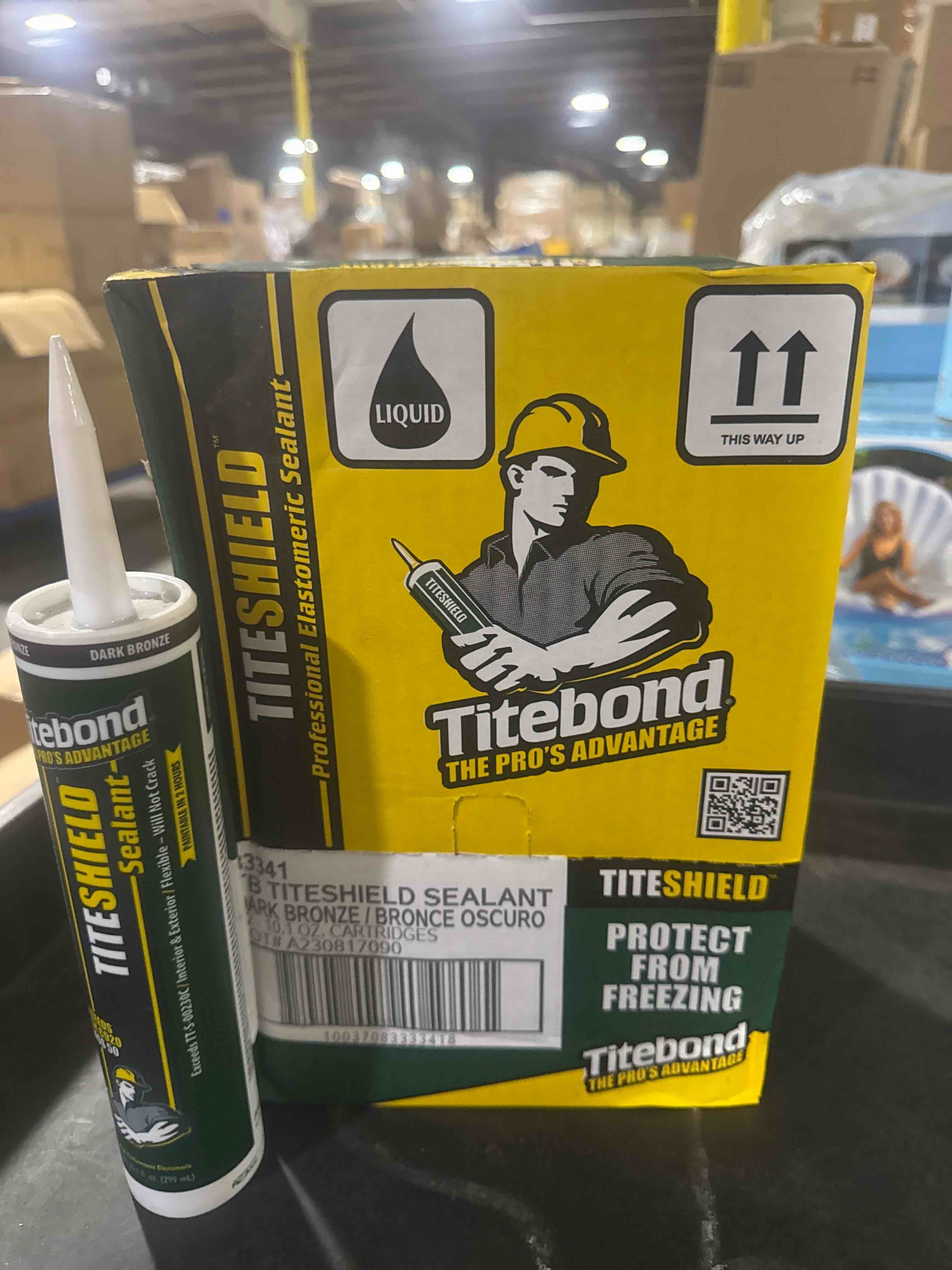 Condition photo showing New/Like New for case of 12 titebond titeshield sealant dark bronze 10.1 oz 