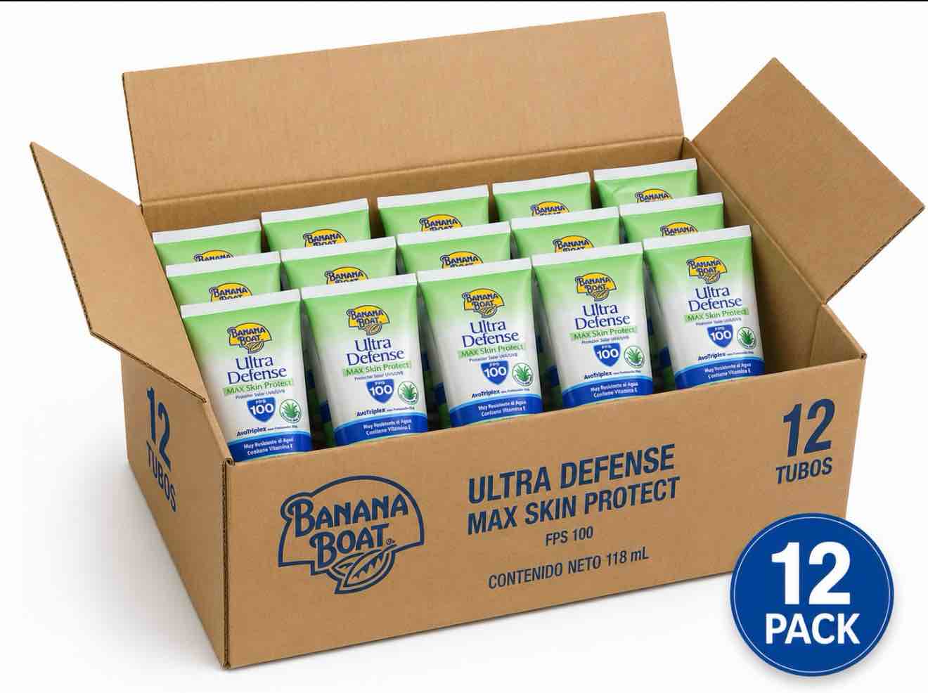 Case of 12 Banana Boat Ultra Defense Max Skin Protect FPS 100 