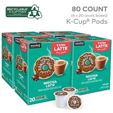 the original donut shop mocha one step latte k-cup  (4 boxes of 20 pods)(bb 10/3/24)