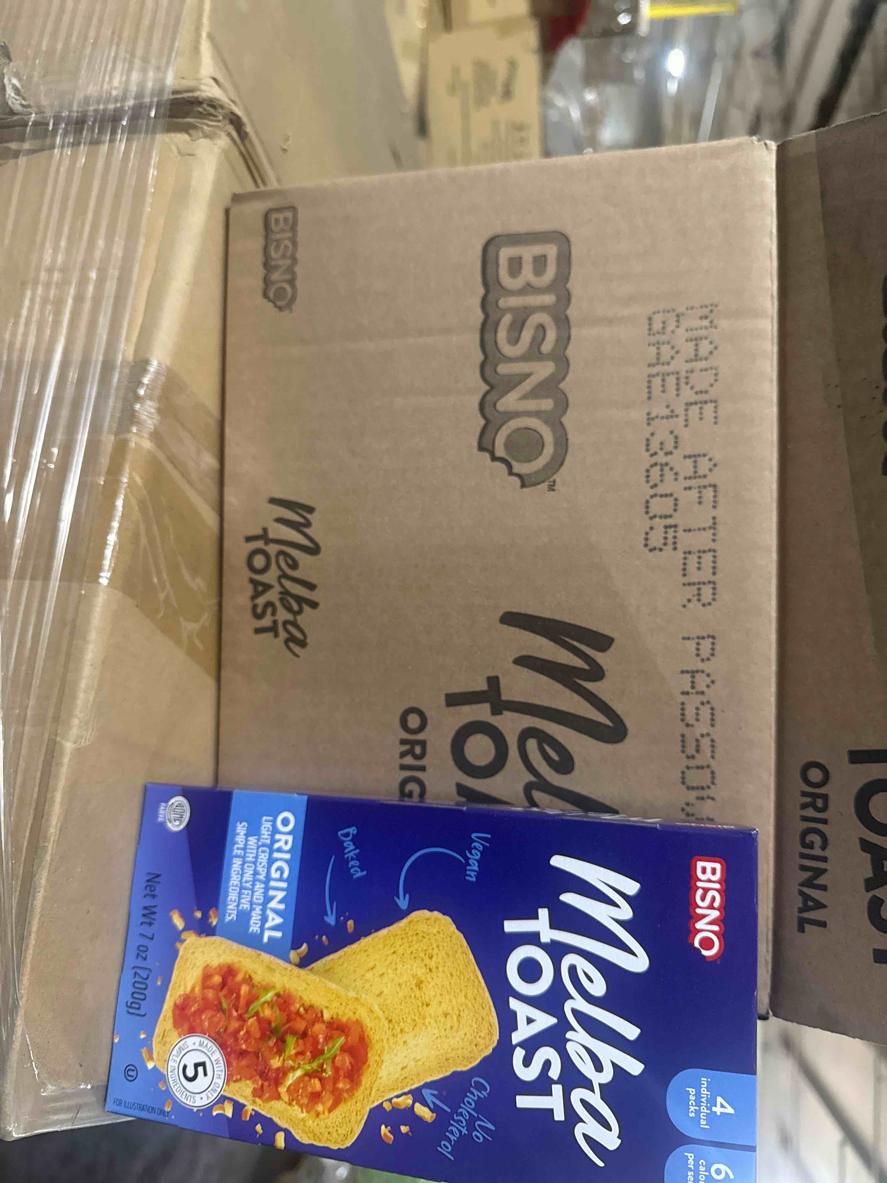 Condition photo showing New/Like New for galil melba toast crackers – thin and crispy mini toasts 7 ounce, vegan, kosher baked mini toast (7 ounce, original) box per 7oz package 