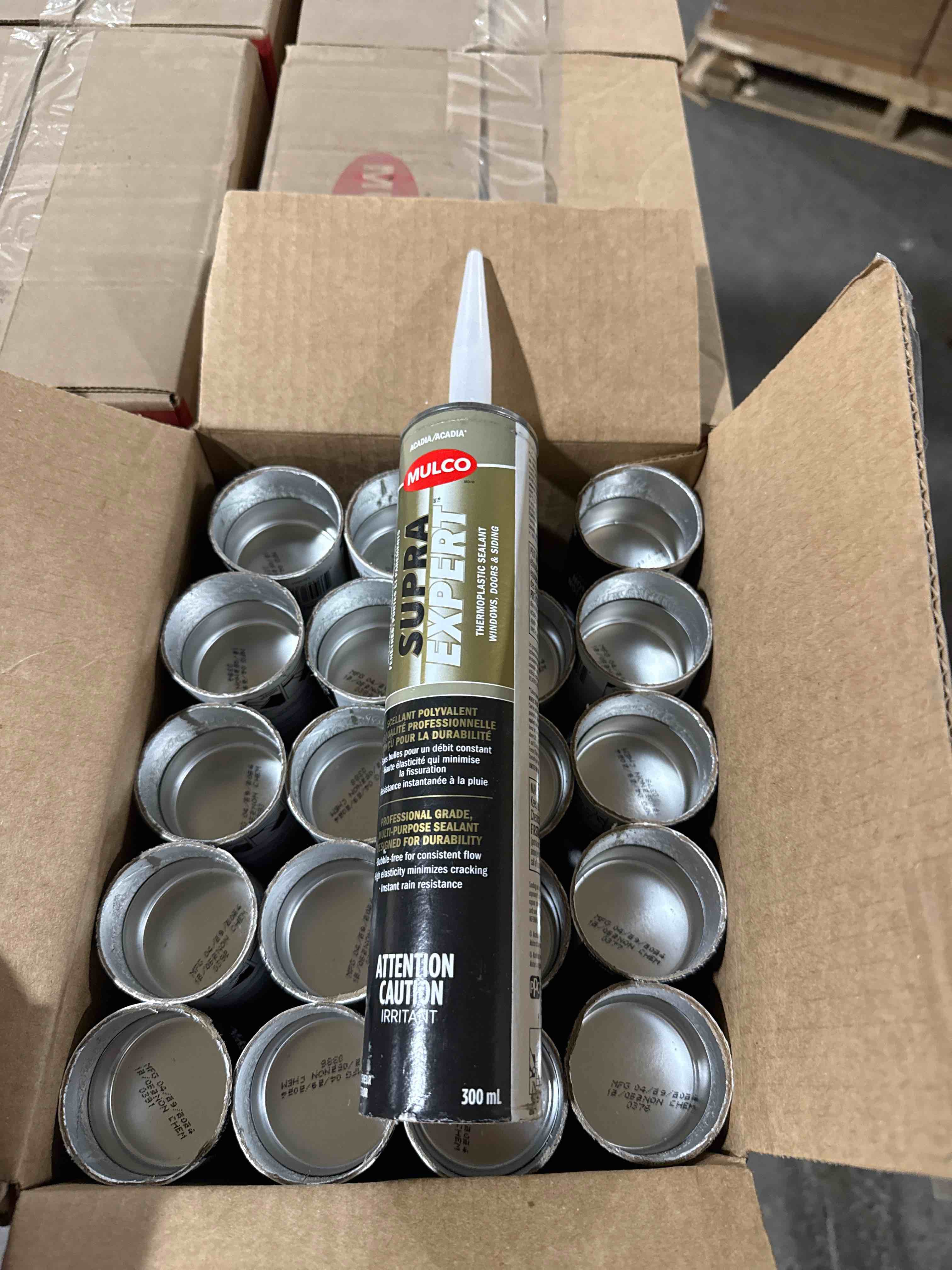 case of 20 300ml tubes of mulco Supra expert sealant Acadia