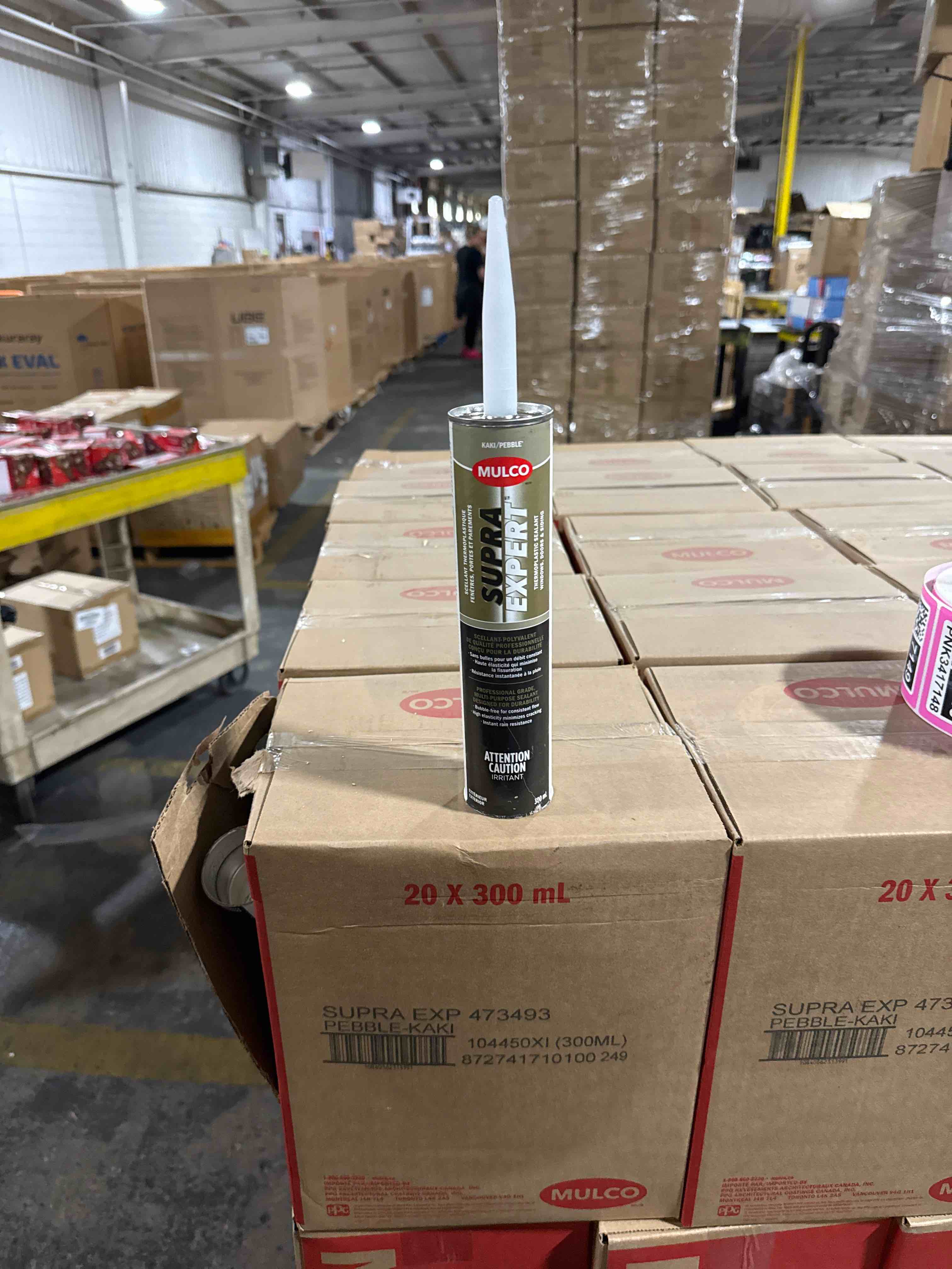 case of 20 300ml tubes of mulco Supra expert thermo plastics sealant pebble