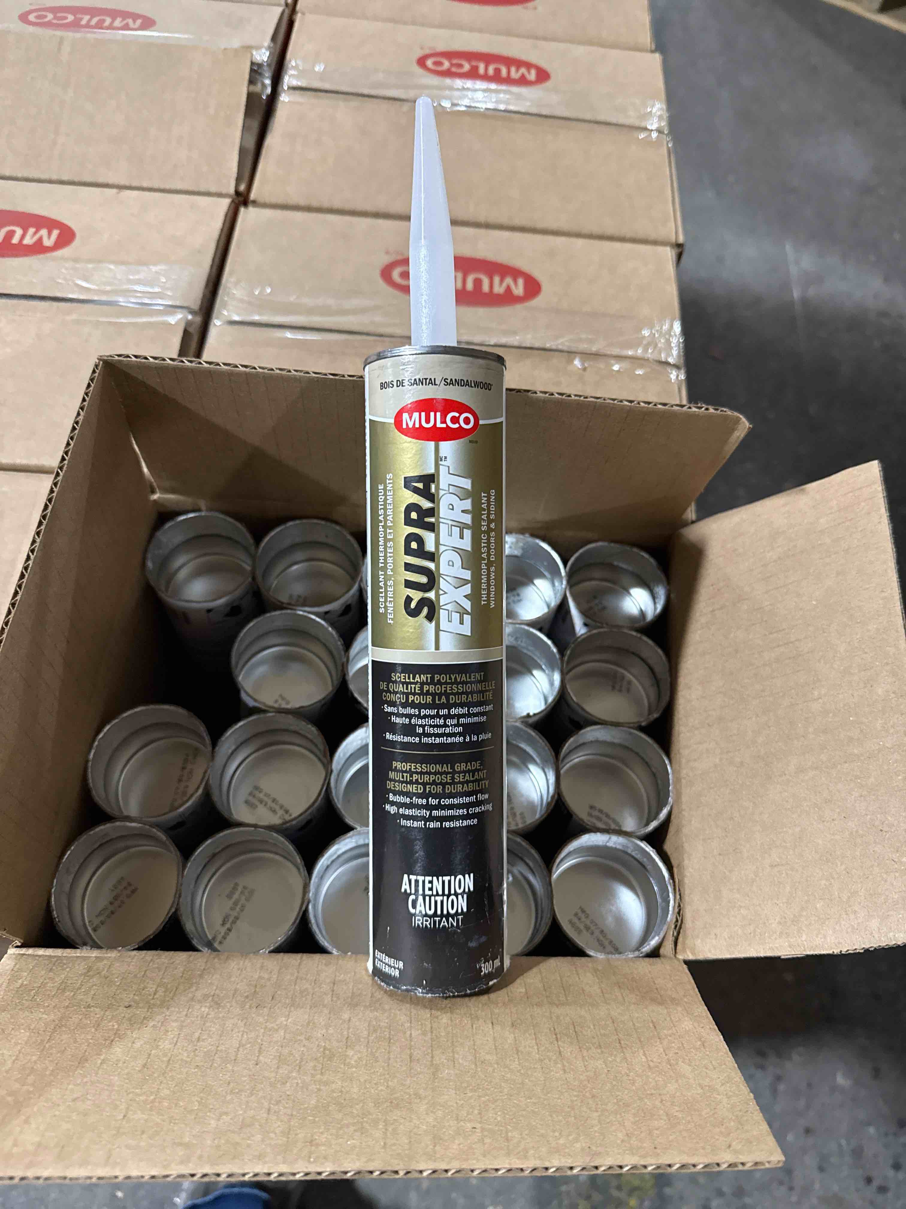 case of 20 300ml mulco supra, expert thermoplastic sealant sandalwood