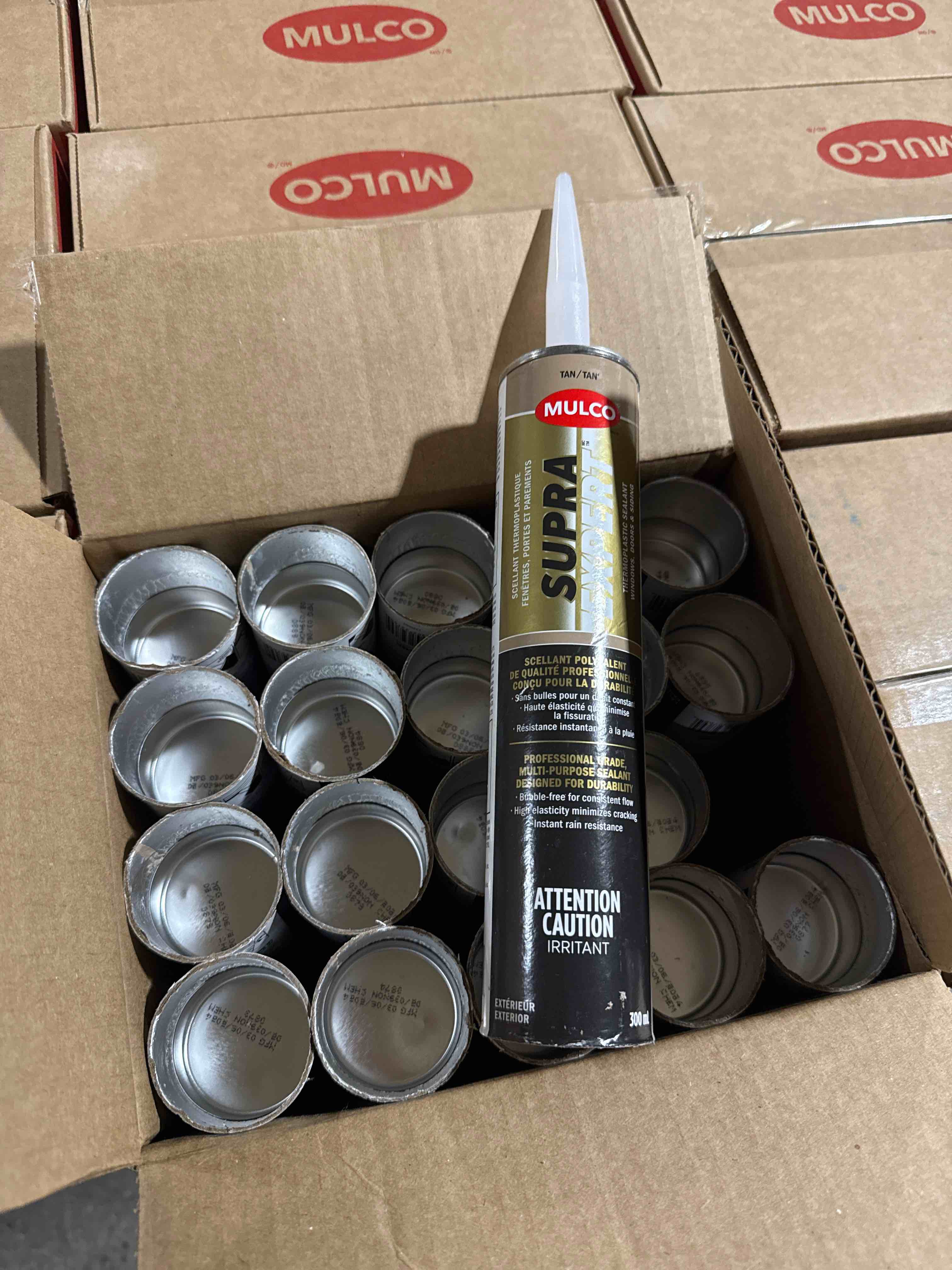 case of 20 300ml tubes mulco supra, expert thermoplastic sealant tan