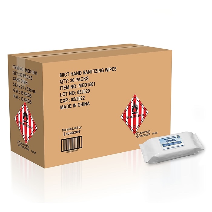 hand sanitizing wipes 30 packs = 80 wet wipes, alcohol wipes