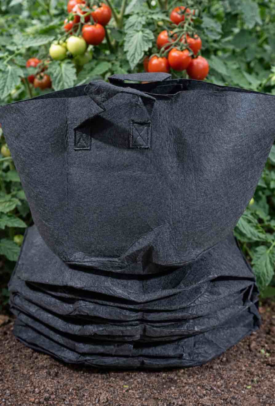 10-Gallon Black Planters Grow Bags/Aeration Fabric Pots w/Handles 5-Pack