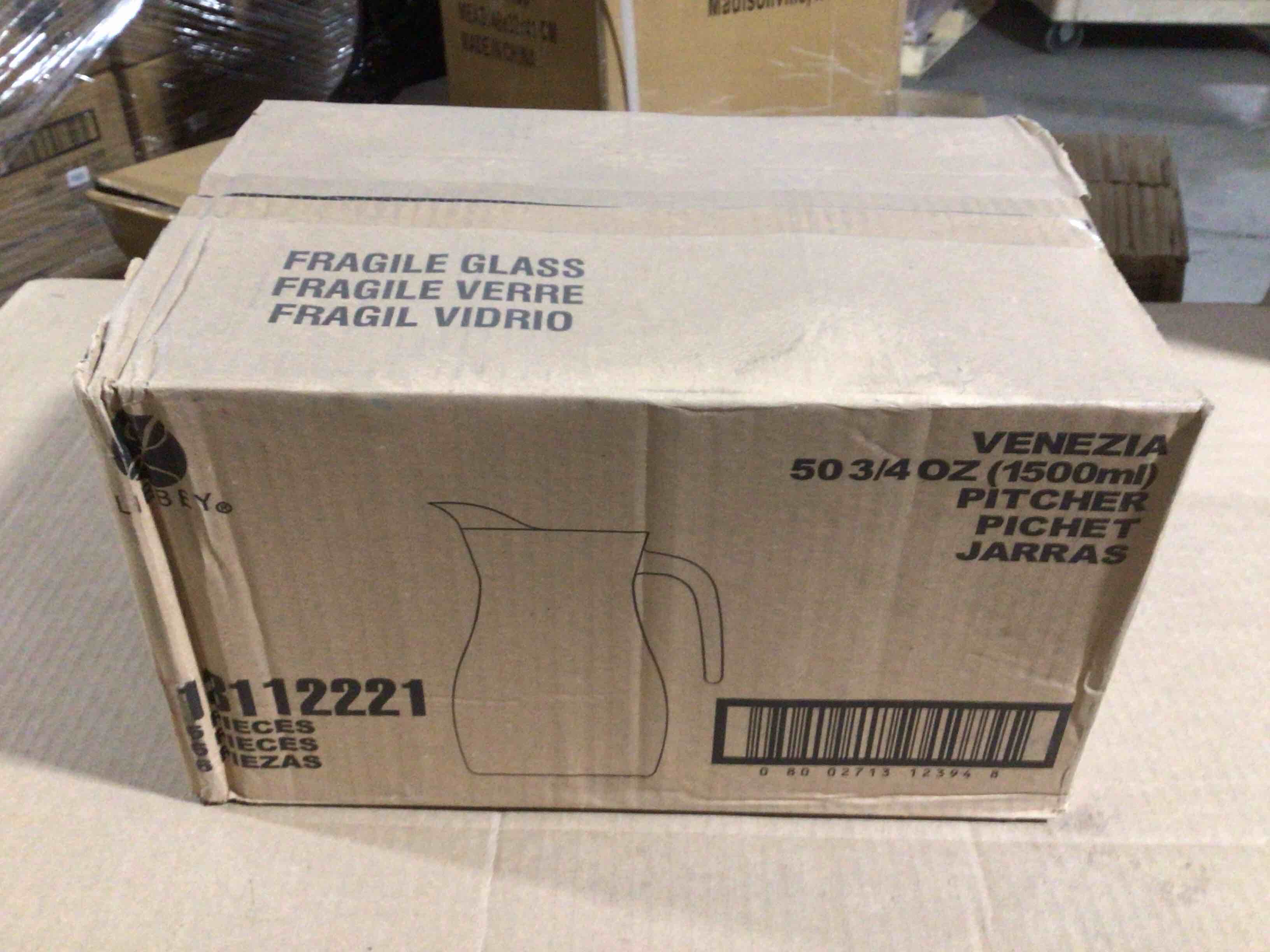 Case of 6 Libbey 50.75 Ounce Curvy Glass Pitchers 