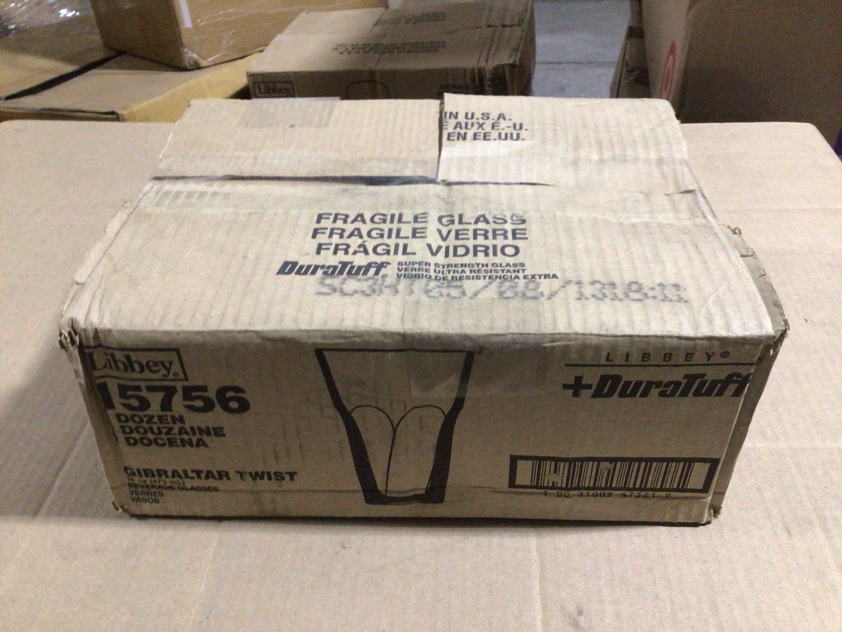 Case of 12 Libbey 16 Ounce Gibraltar Duratuff Cooler Twist Tumblers