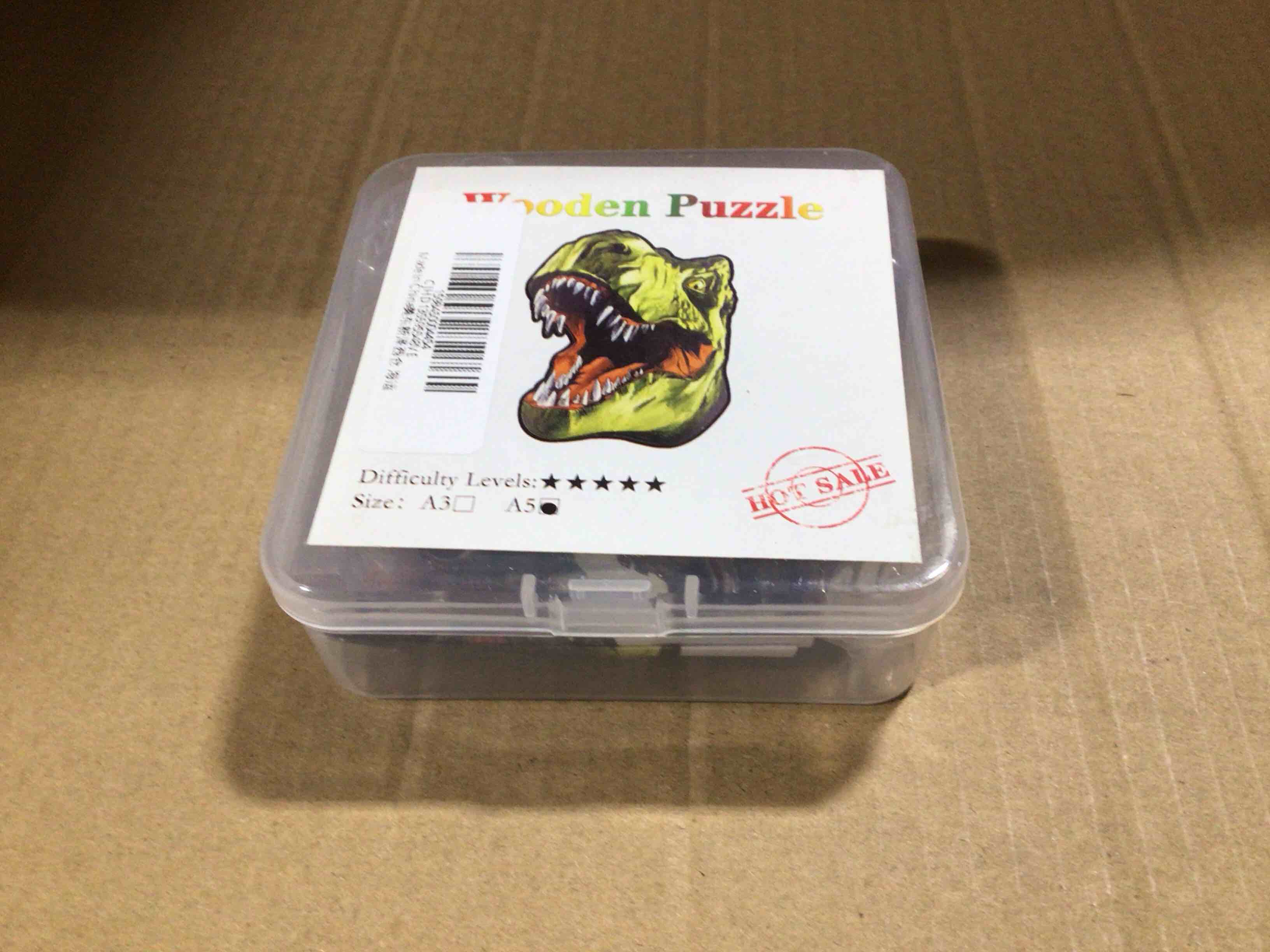 CraftHub Wooden Puzzle of a Dinosaur’s Head, Size A5 in a Plastic Bag