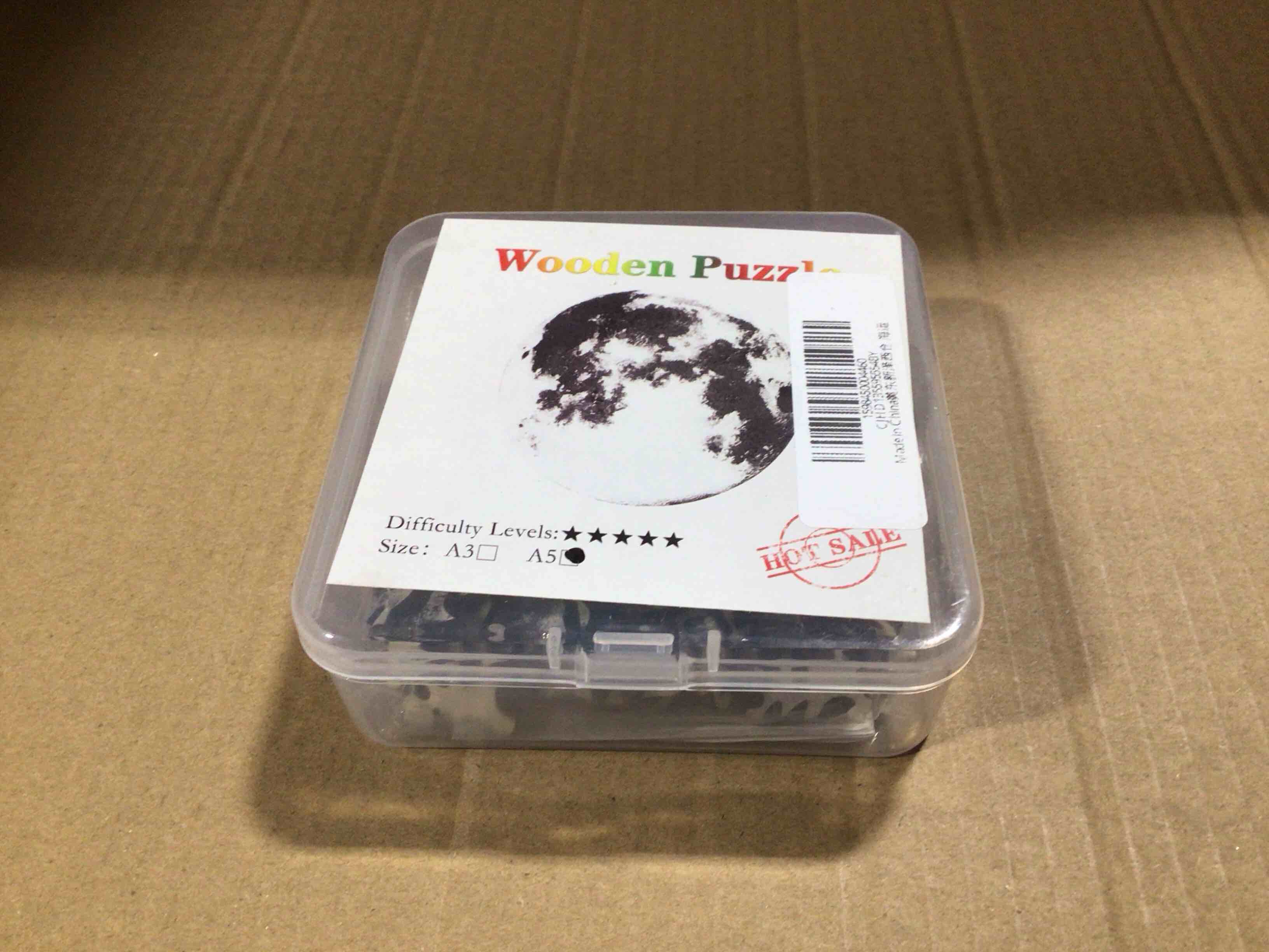 CraftHub Wooden Puzzle of the Moon, Size A5 in a Plastic Box 