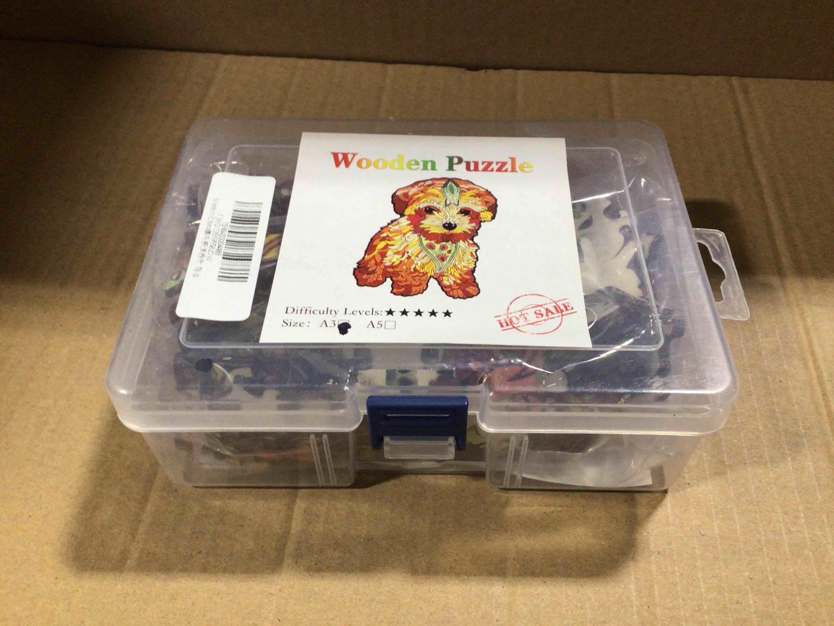CraftHub Wooden Puzzle of a Doggy, Size A3 in a Plastic Box 