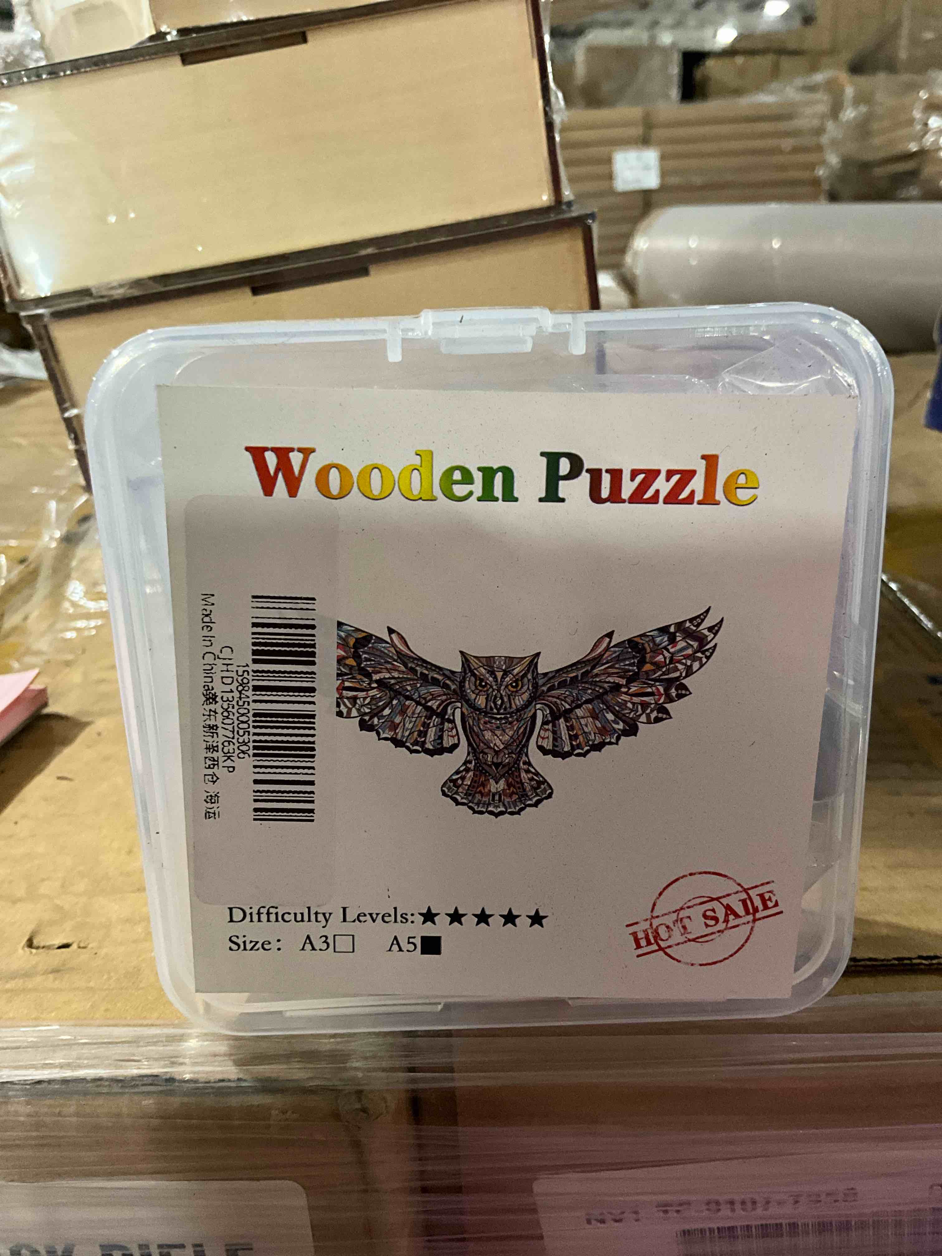 Wooden Puzzle Size A5, Owl
