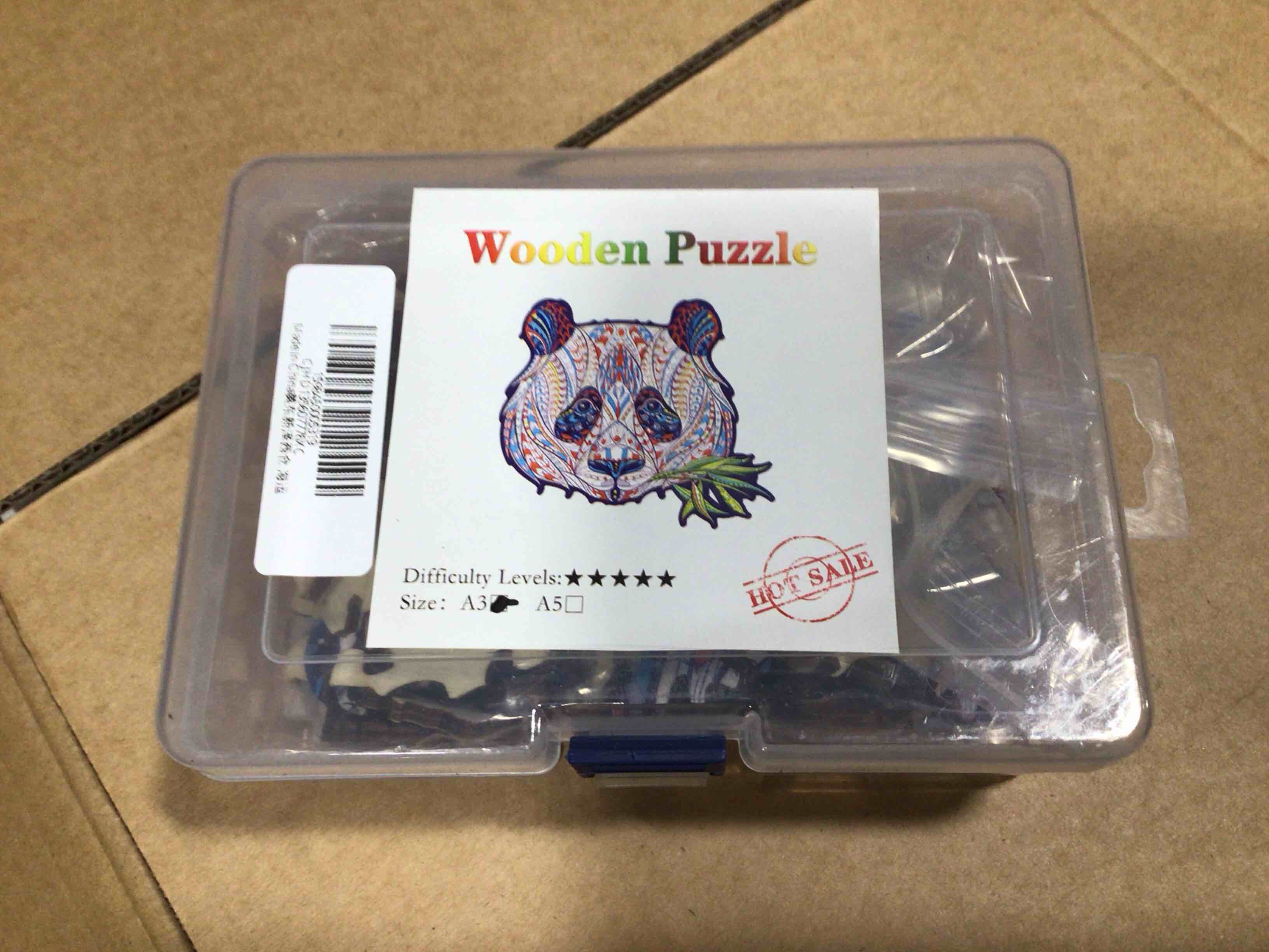 CraftHub Wooden Puzzle of Panda, Size A3 in Plastic Box