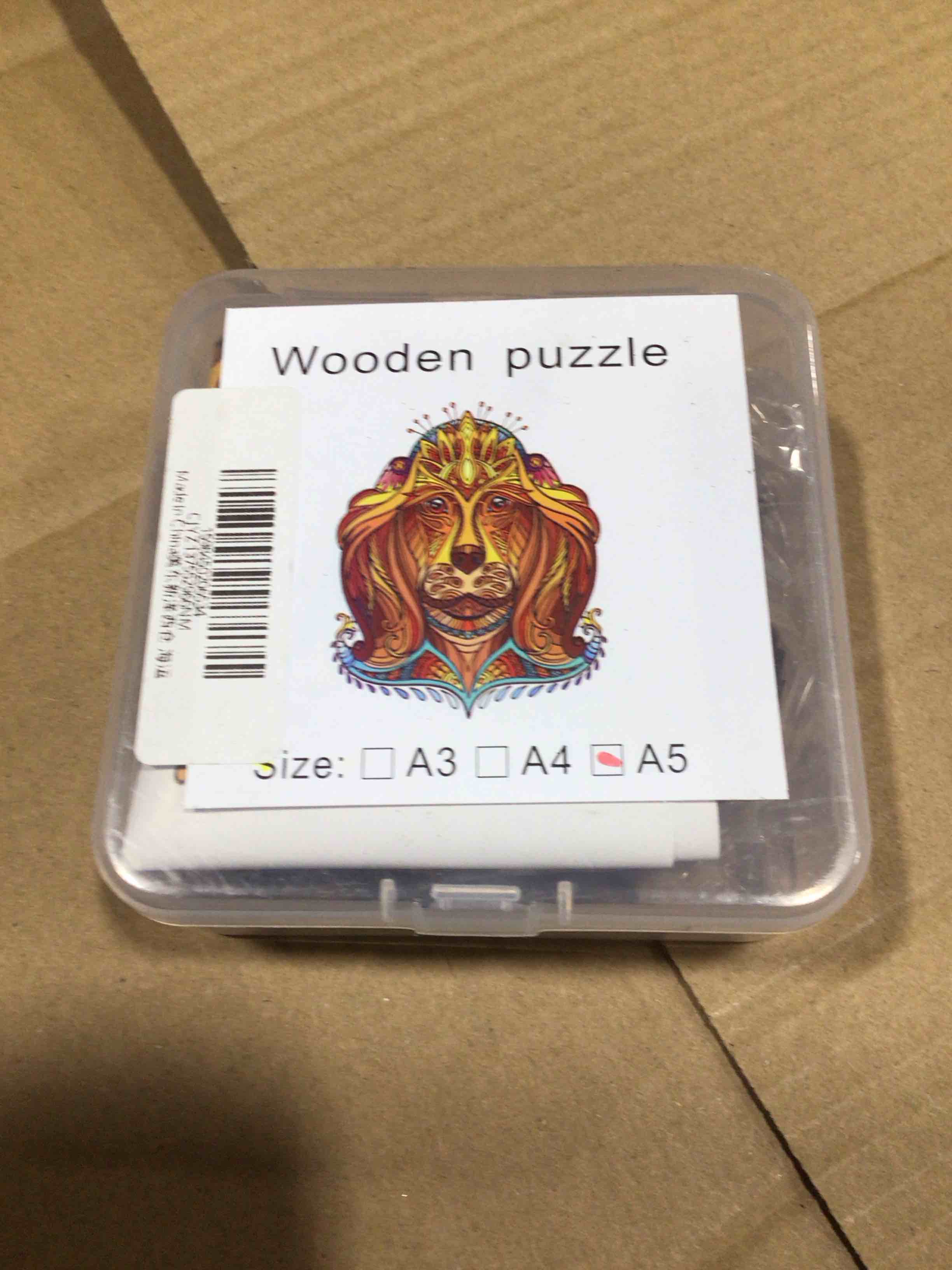 CraftHub Wooden Puzzle of Dog, Size A5 in Plastic Box 