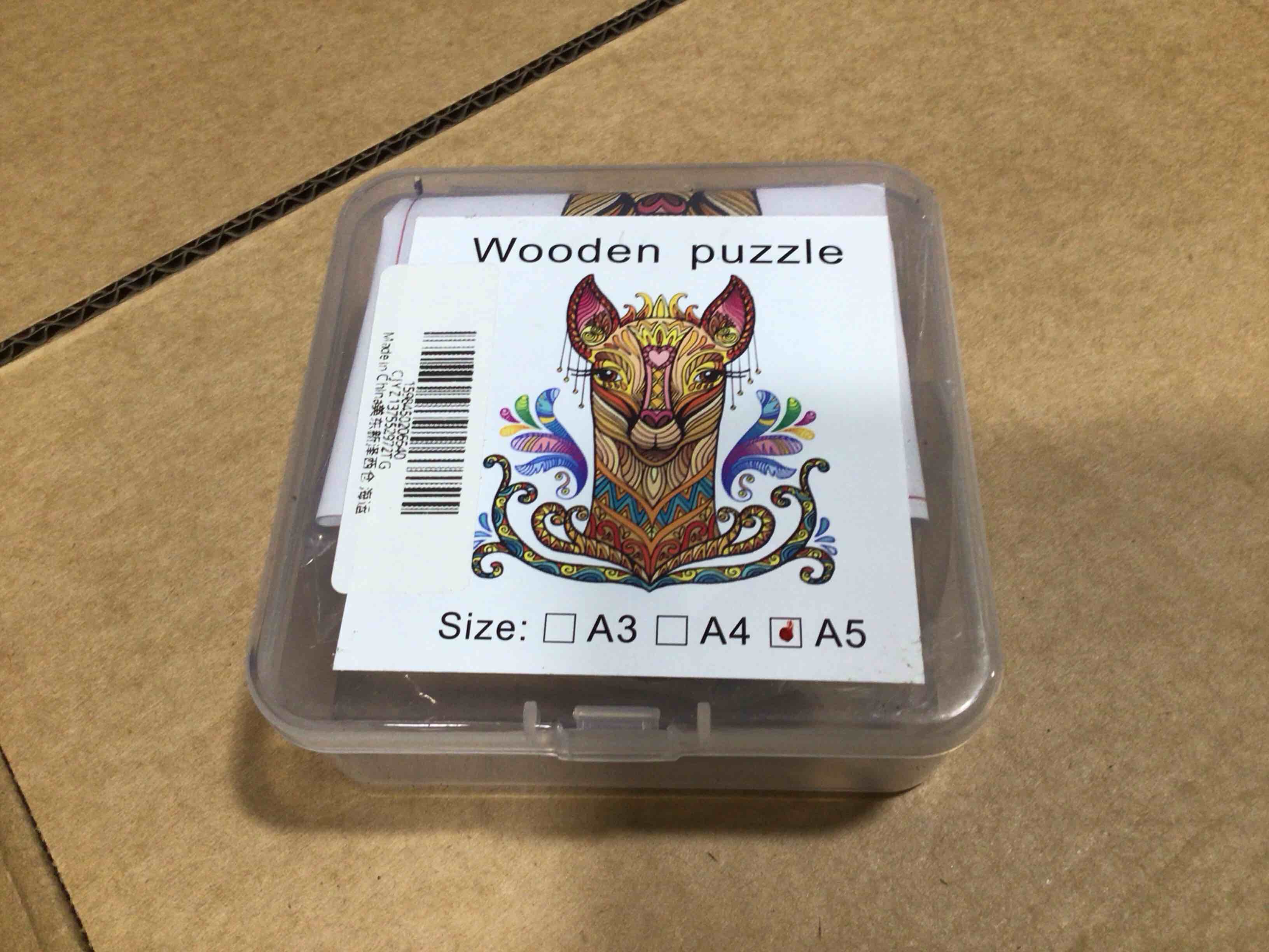 CraftHub Wooden Puzzle of Llama, Size A5 in Plastic Box