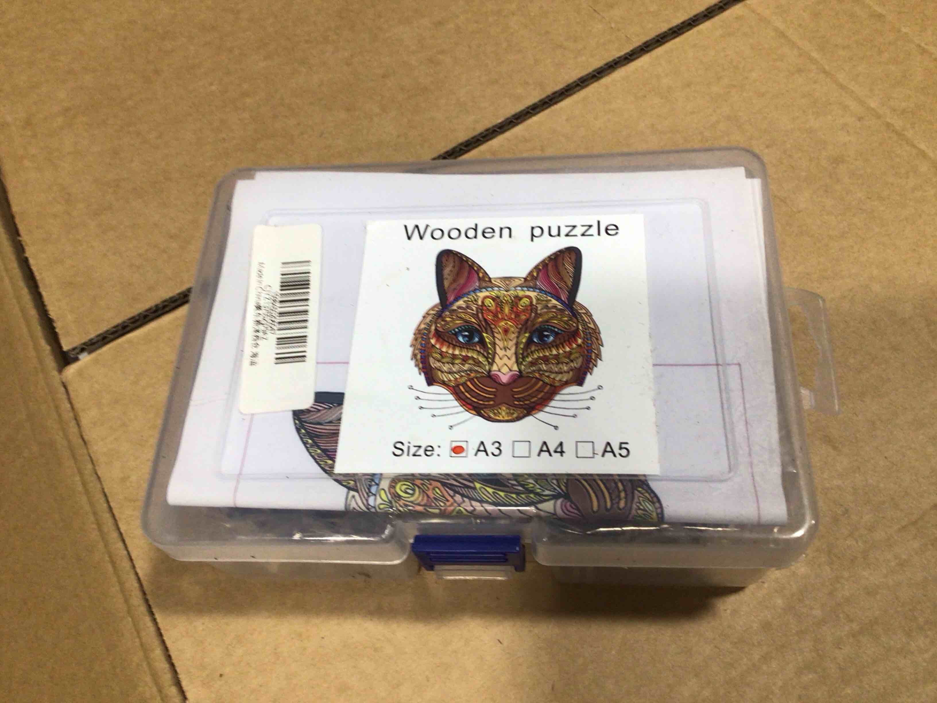 CraftHub Wooden Puzzle of Cats Face, Size A3 in Plastic Box 