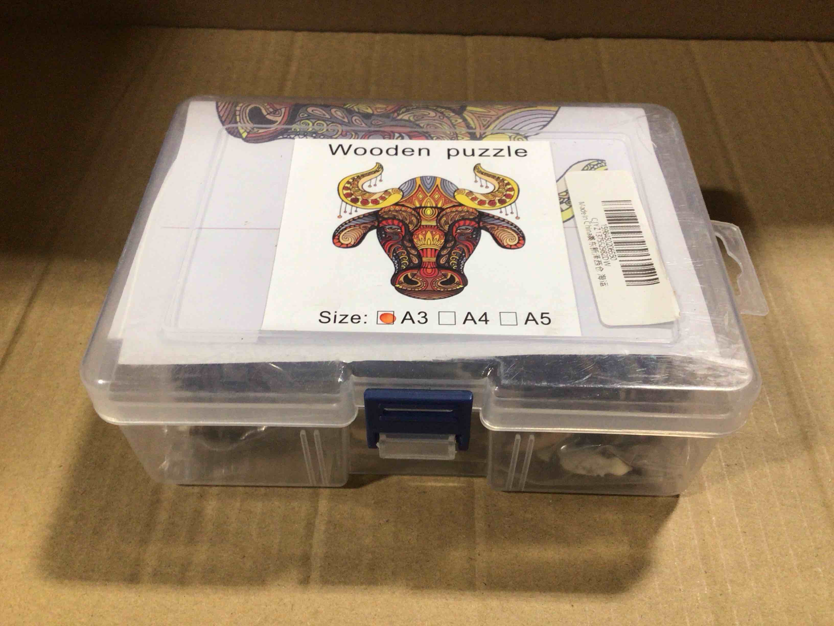 CraftHub Wooden Puzzle of Bull’s Head, Size A3 in a Plastic Box