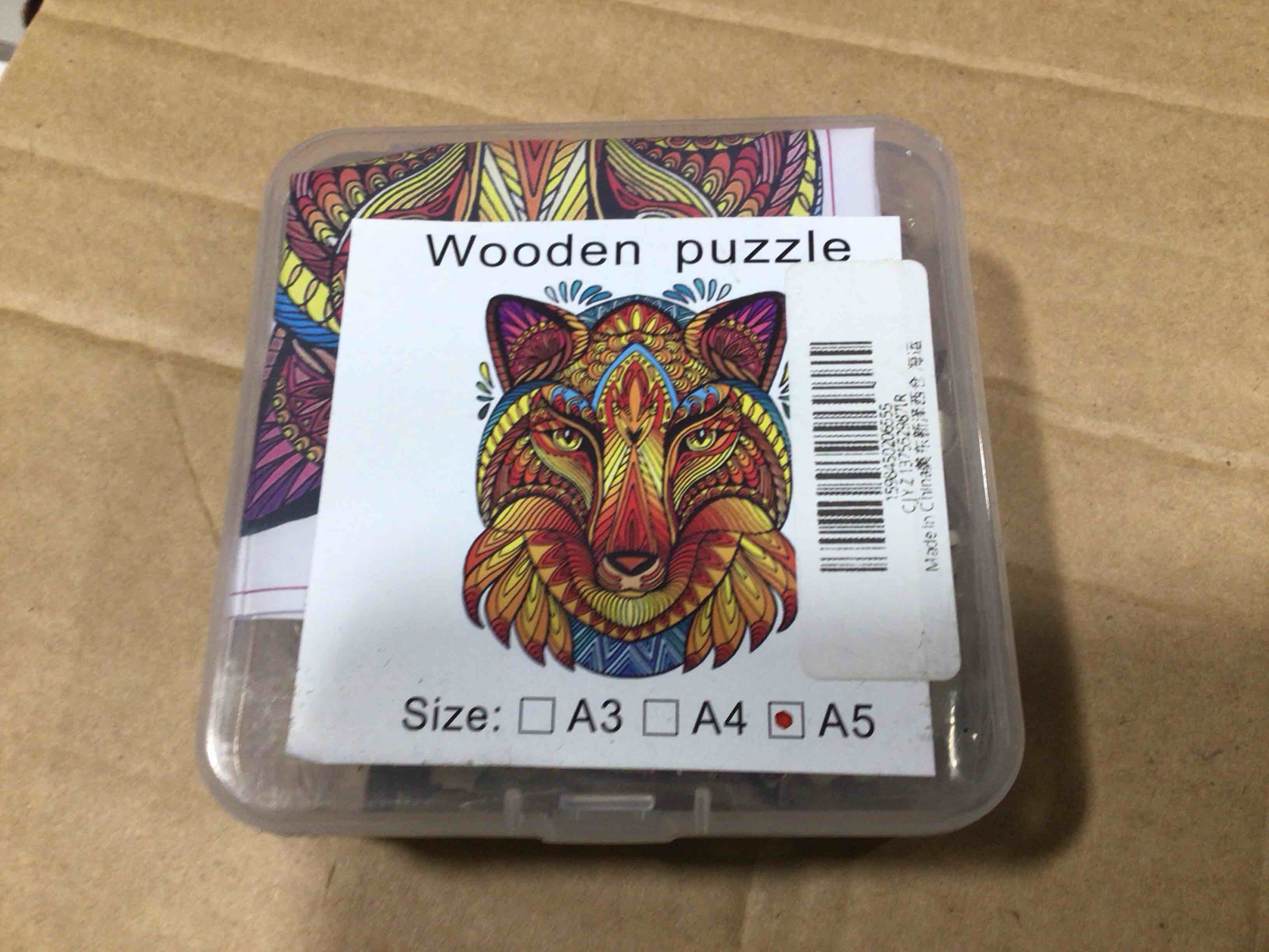 CraftHub Wooden Puzzle of Tiger, Size A5 in Plastic Box 