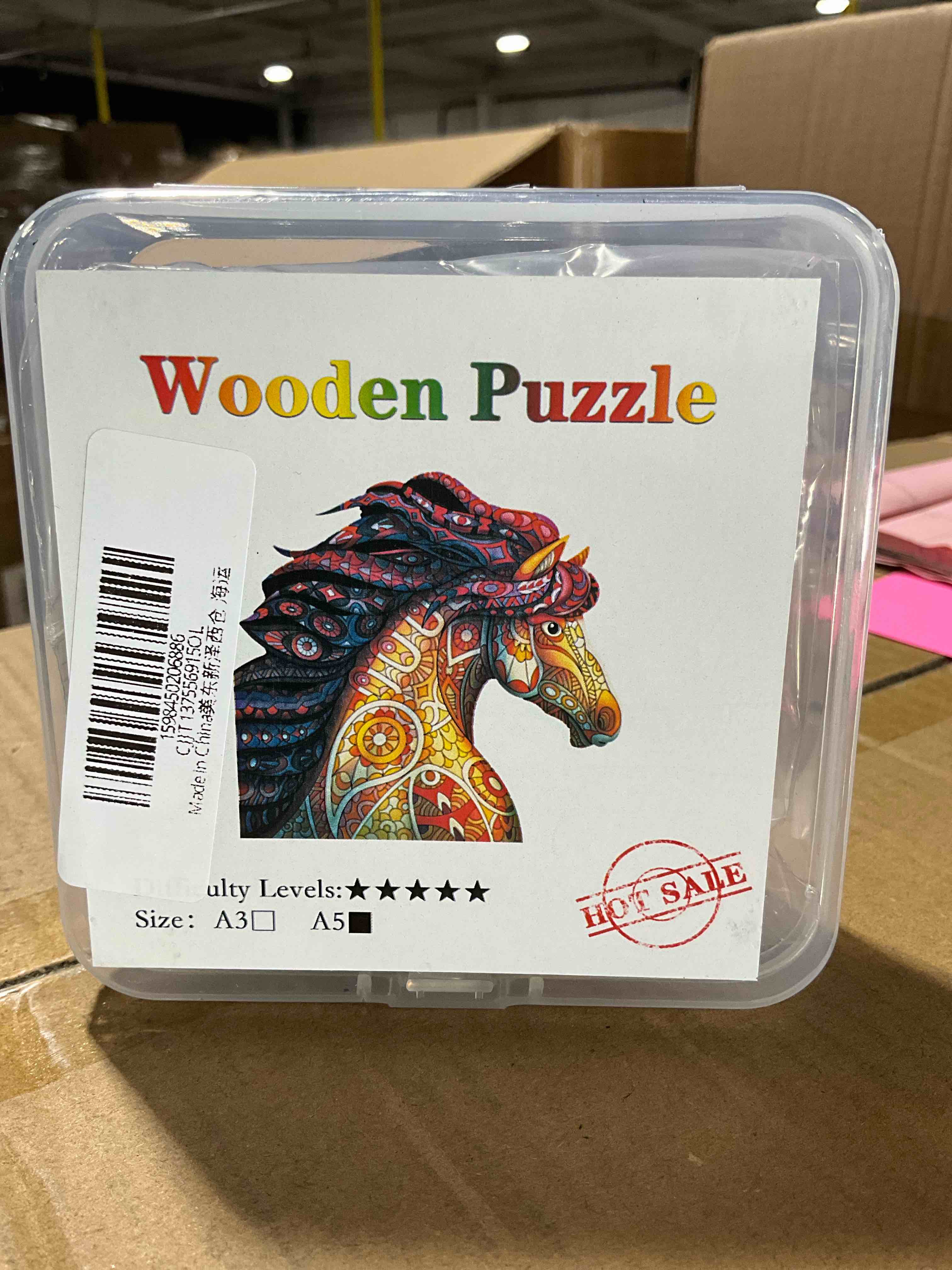Small Adult Wooden Puzzle , Size A5 Horse
