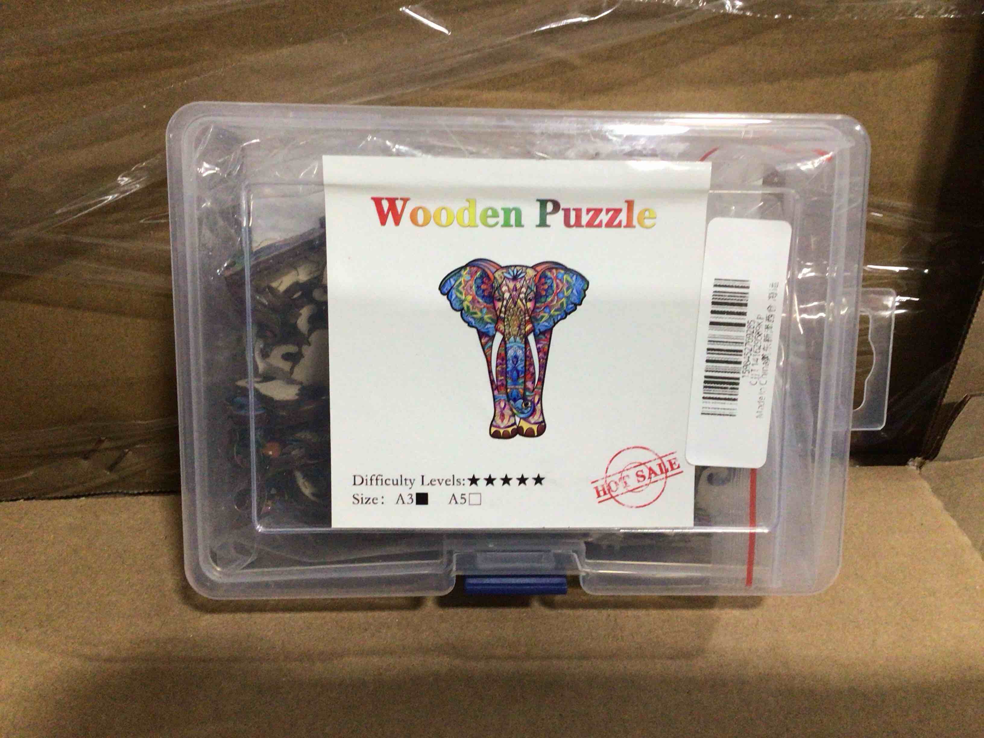 CraftHub Wooden Puzzle of an Elephant, Size A3 in a Plastic Box 