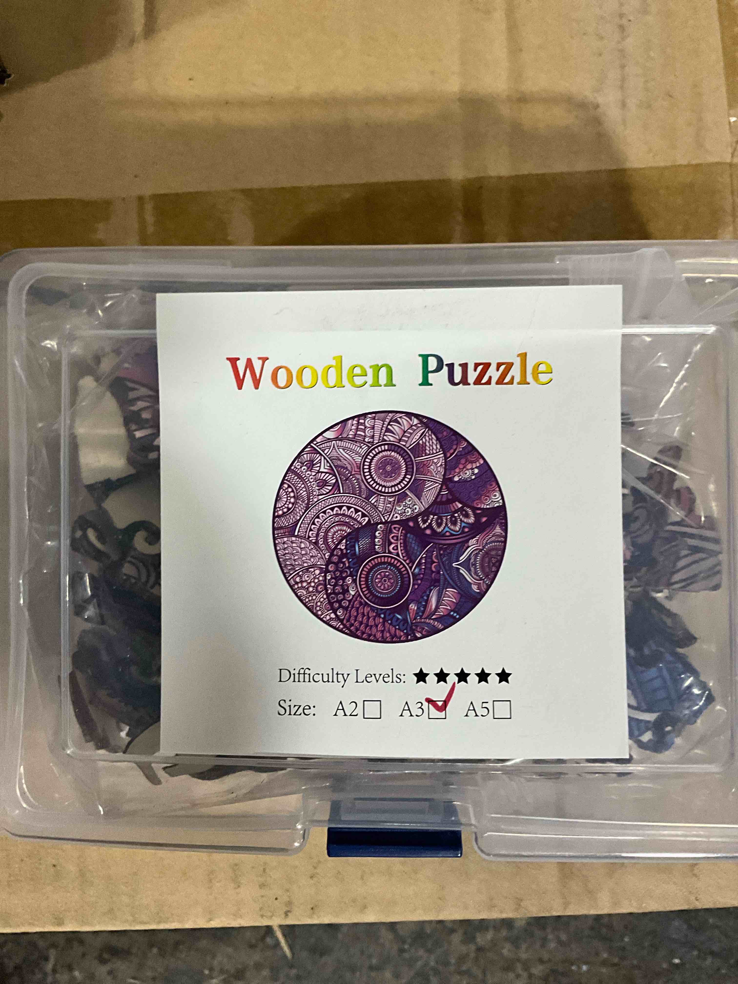 Woodem Puzzle Difficulty Levels 5 , Size A3