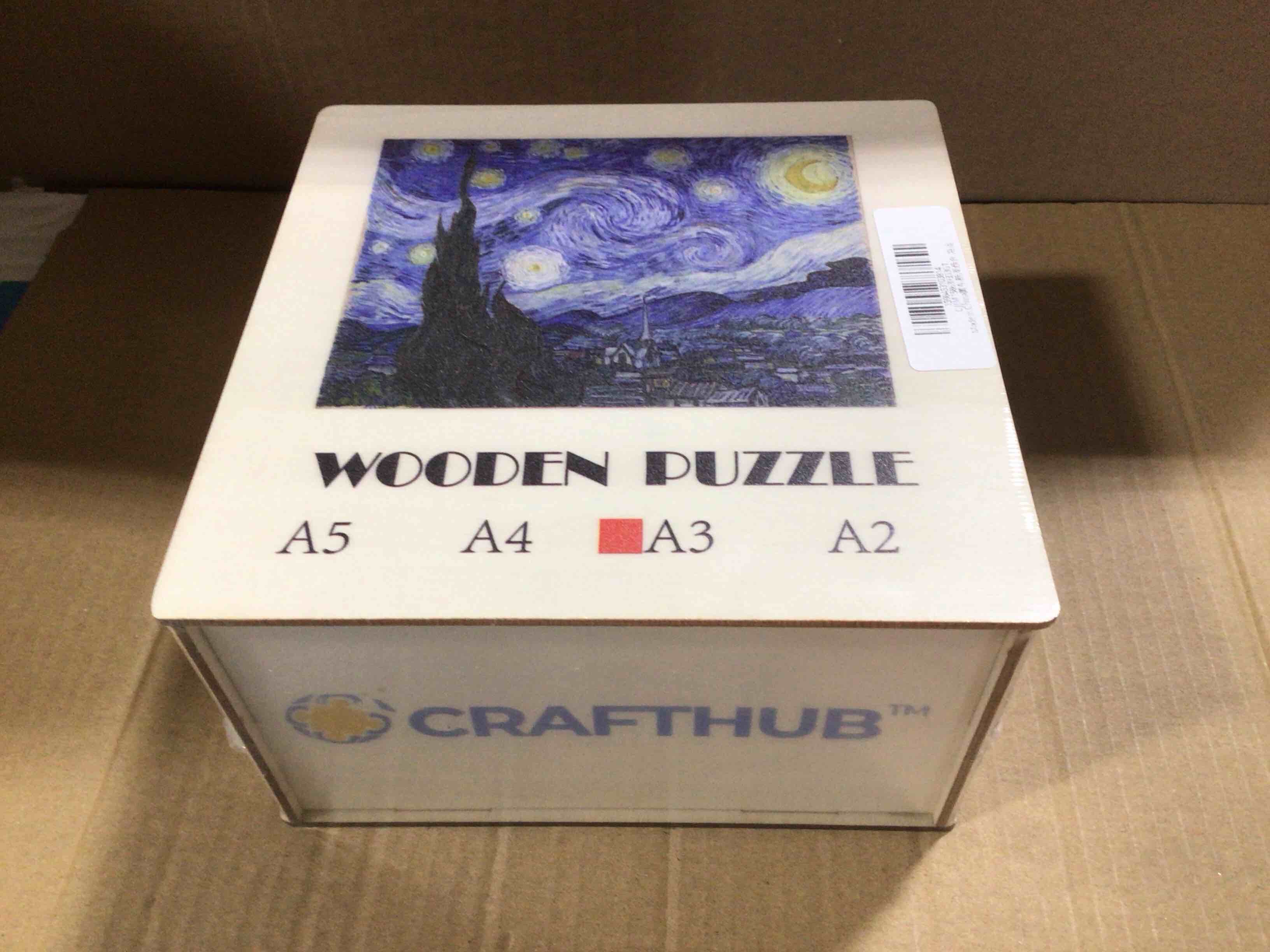 CraftHub Wooden Puzzle of City at Night, Size A3 in a Wooden Box