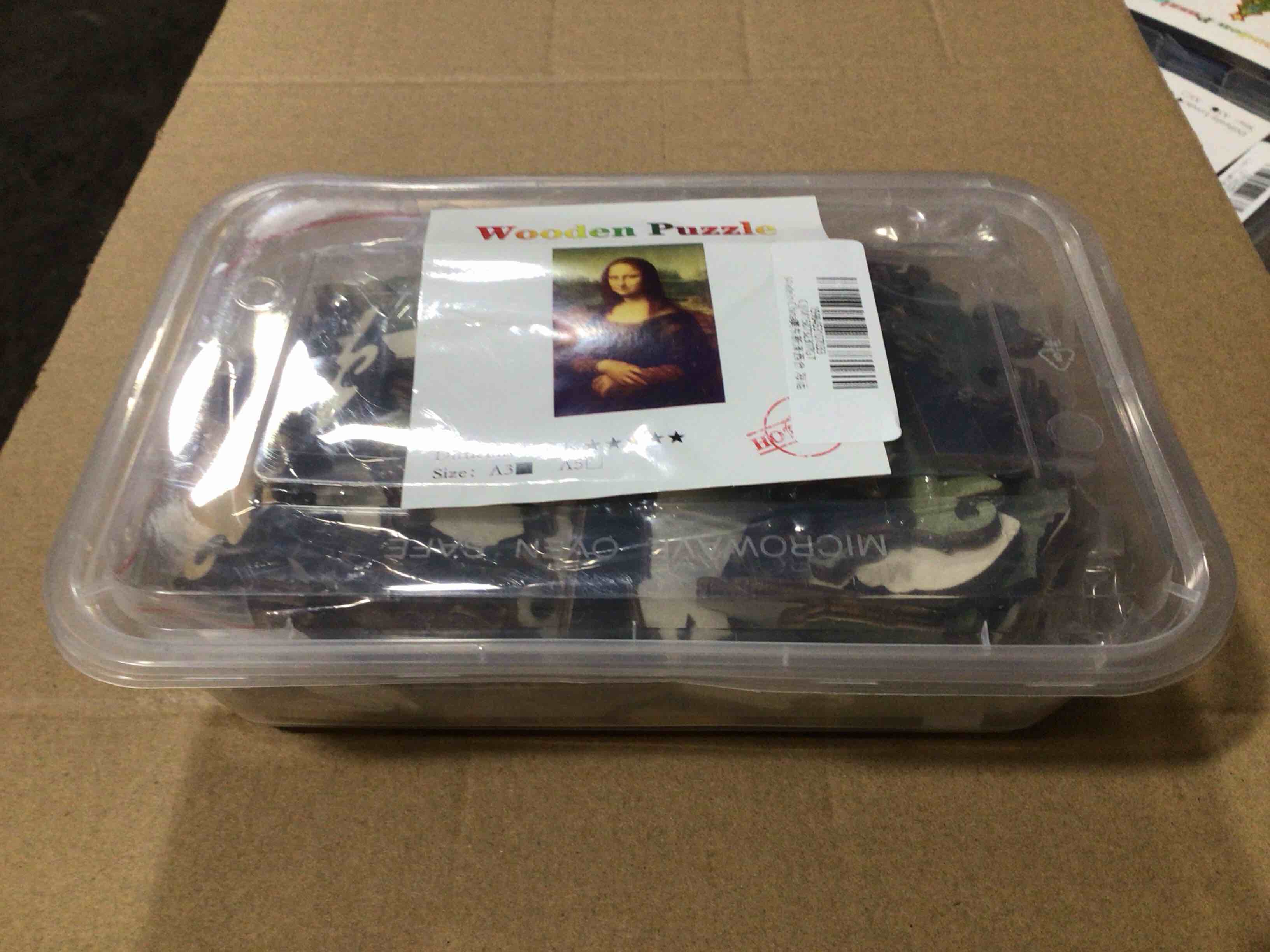 CraftHub Wooden Puzzle of Mona Lise, Size A3 in a Plastic Box 