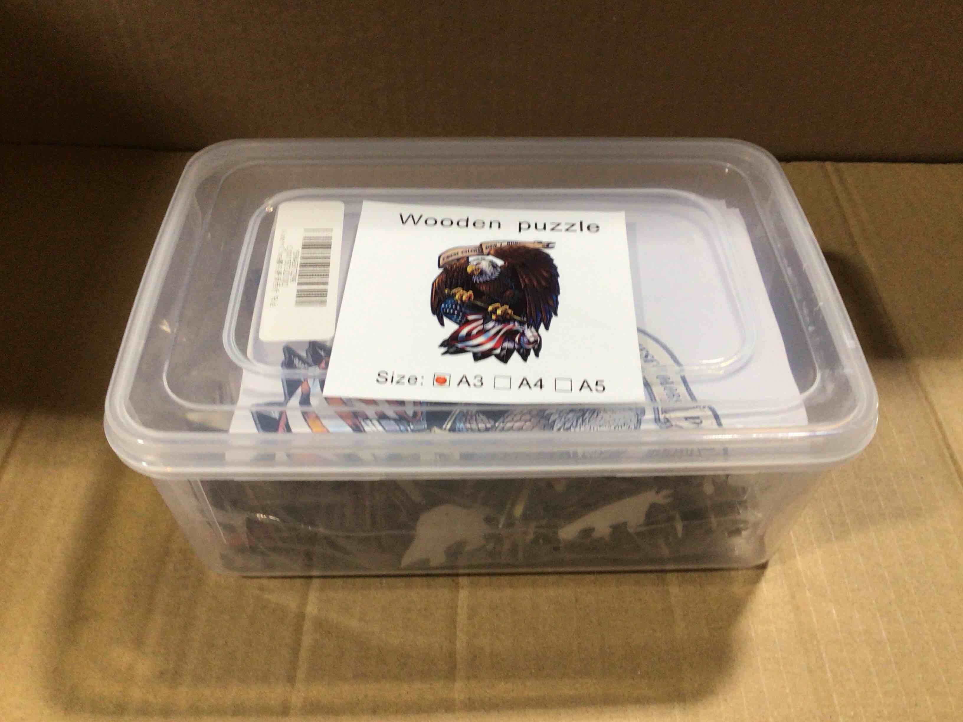 CraftHub Wooden Puzzle of American Eagle “These Colors Don’t Burn”, Size A3 in a Plastic Box 