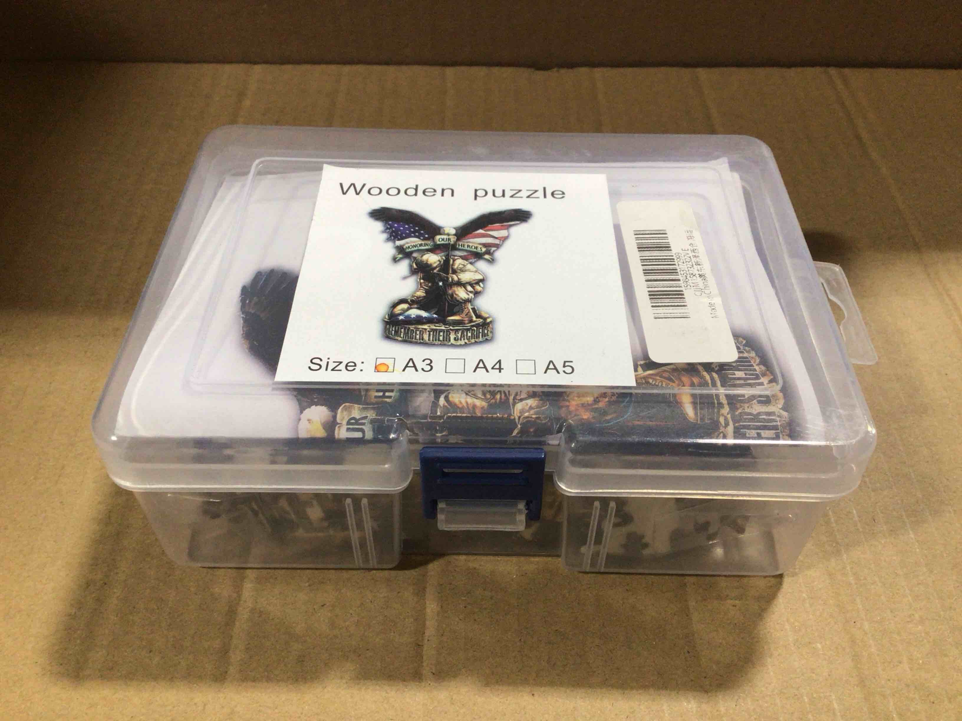 CraftHub Wooden Puzzle of American Honor Our Hero’s, Size A3 in a Plastic Box