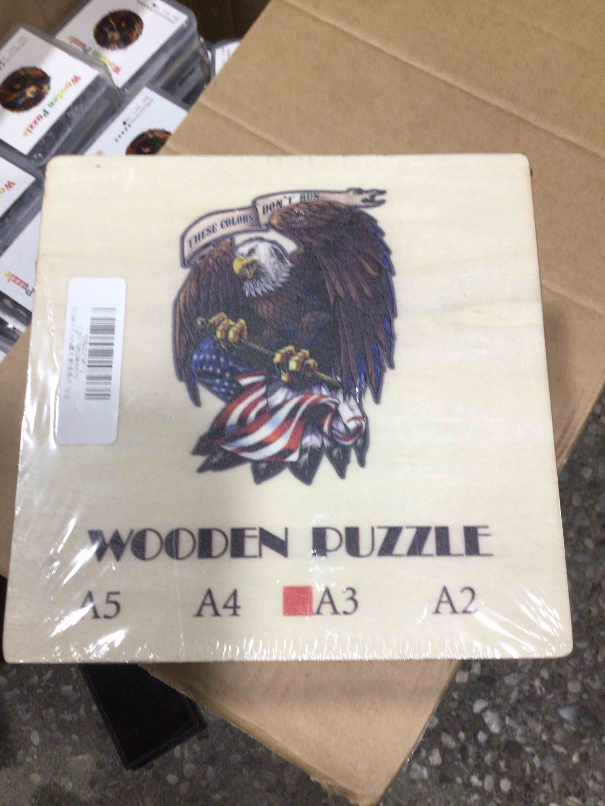 CraftHub Wooden Puzzle of Eagle “These Colors Don’t Run”, Size A3 Wooden Box 