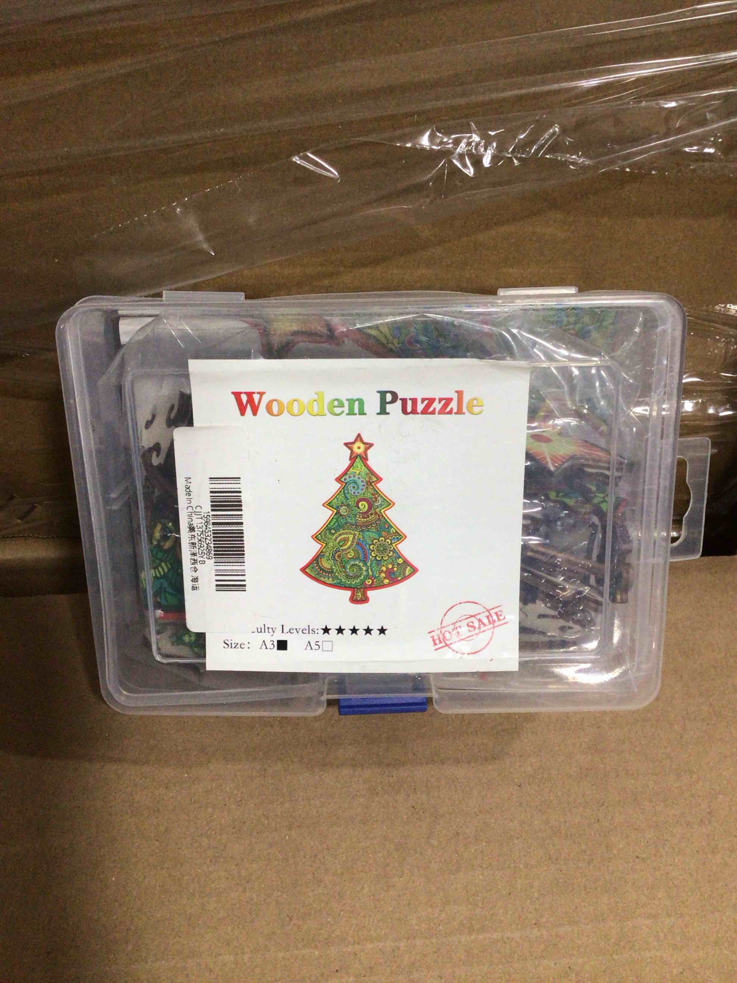CraftHub Wooden Puzzle of a Christmas Tree, Size A3 in a Plastic Box