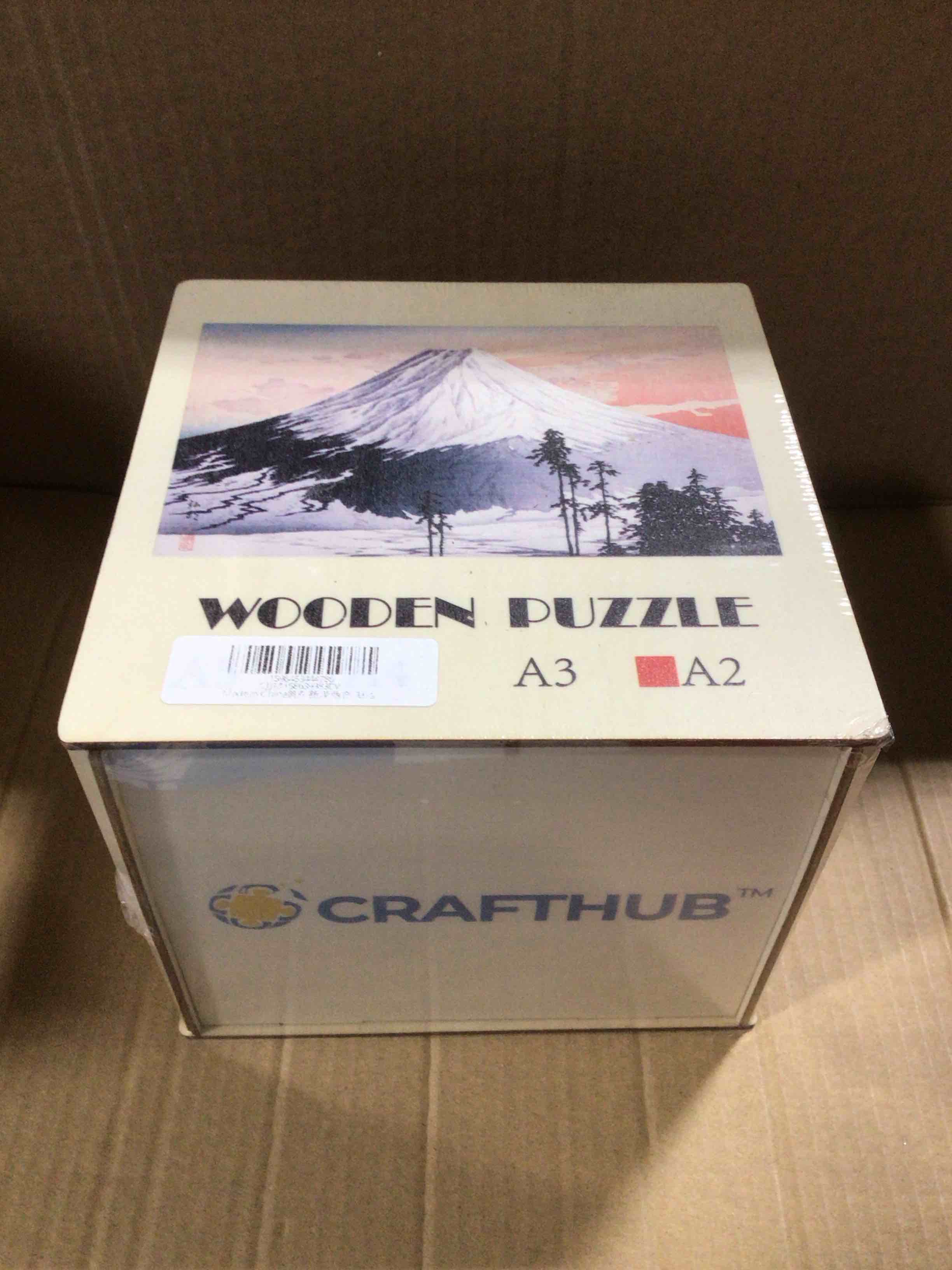 CraftHub Wooden Puzzle of Snowy Mountain, Size A2 in a Wooden Box 