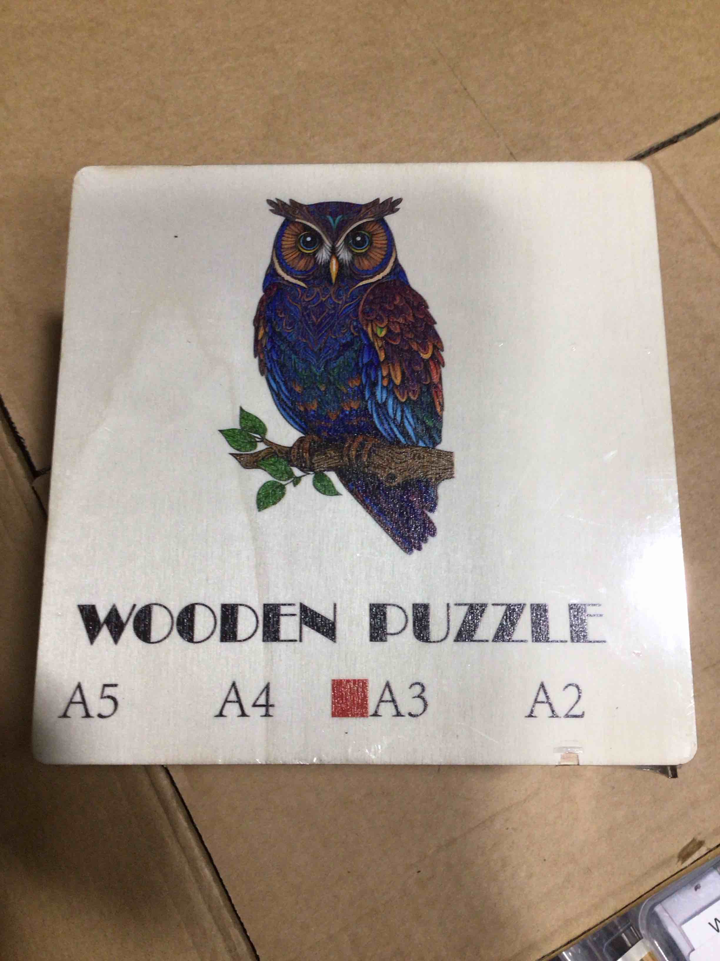 CraftHub Wooden Puzzle of Owl, Size A3 in Wooden Box 