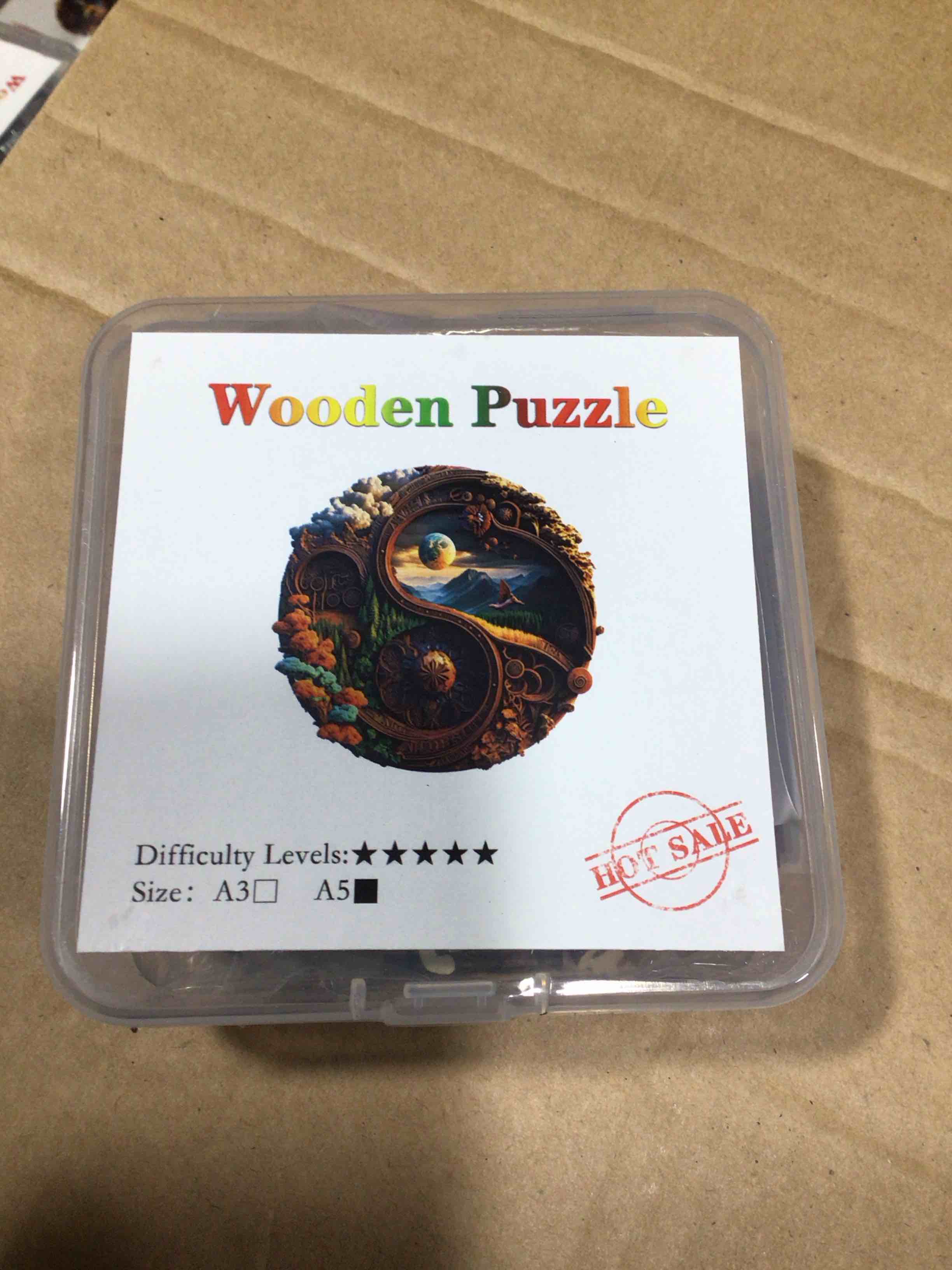 CraftHub Wooden Puzzle of Night and Day, Size A5 in Plastic Box