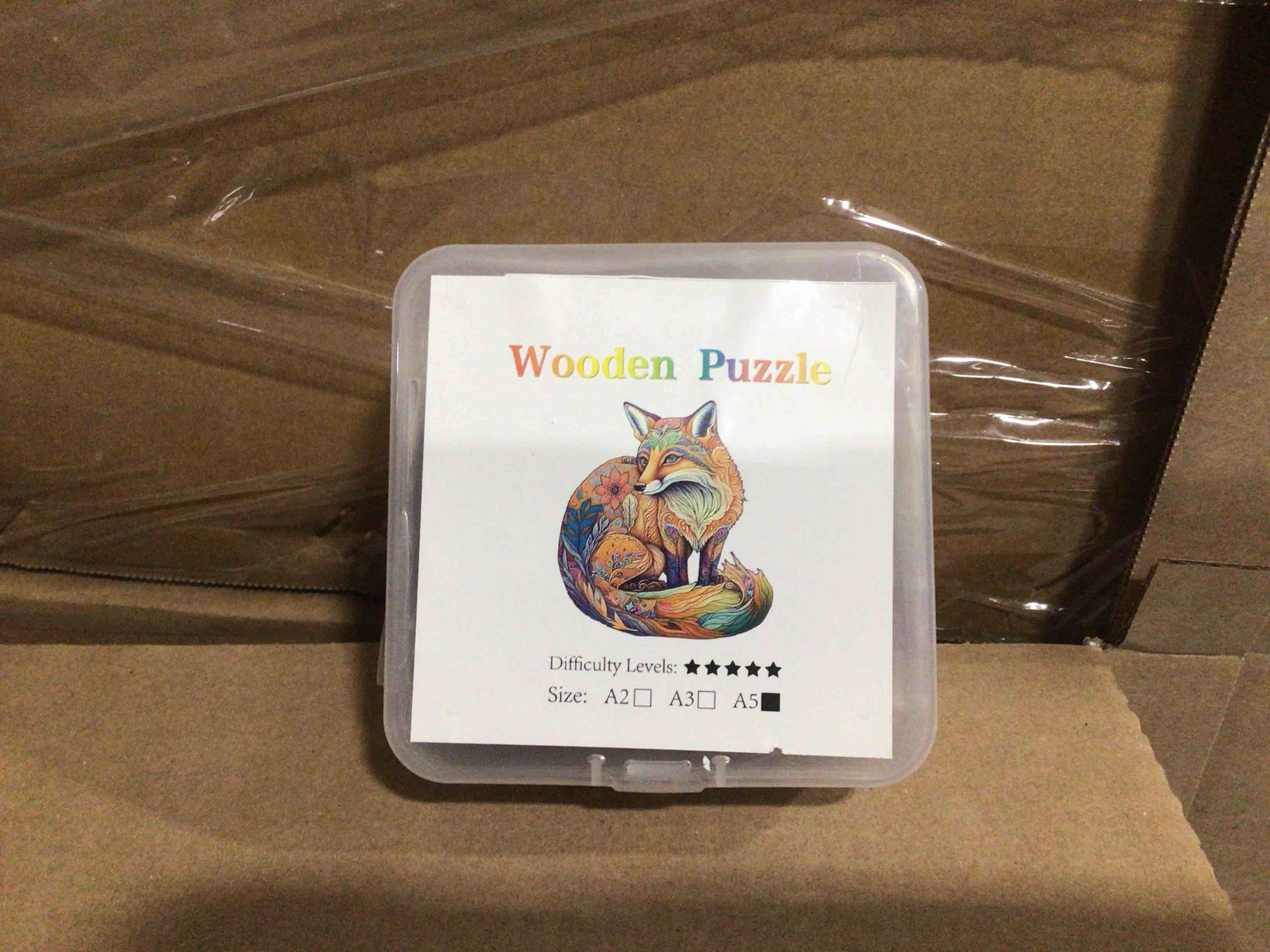 CraftHub Wooden Puzzle of a Fox, Size A5 is Plastic Boc 