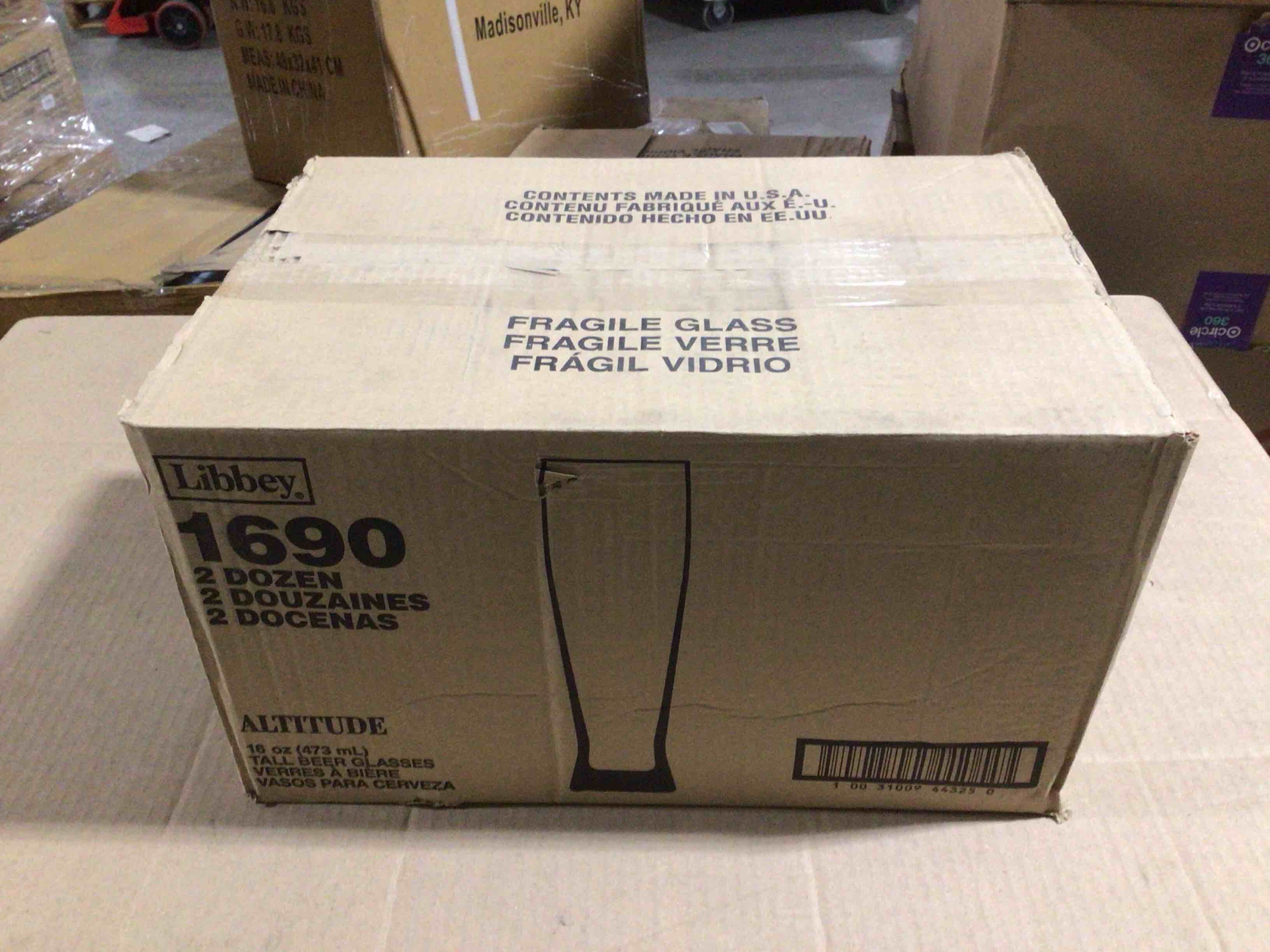 case of 24 libbey altitude 16 ounce beer drinking glasses