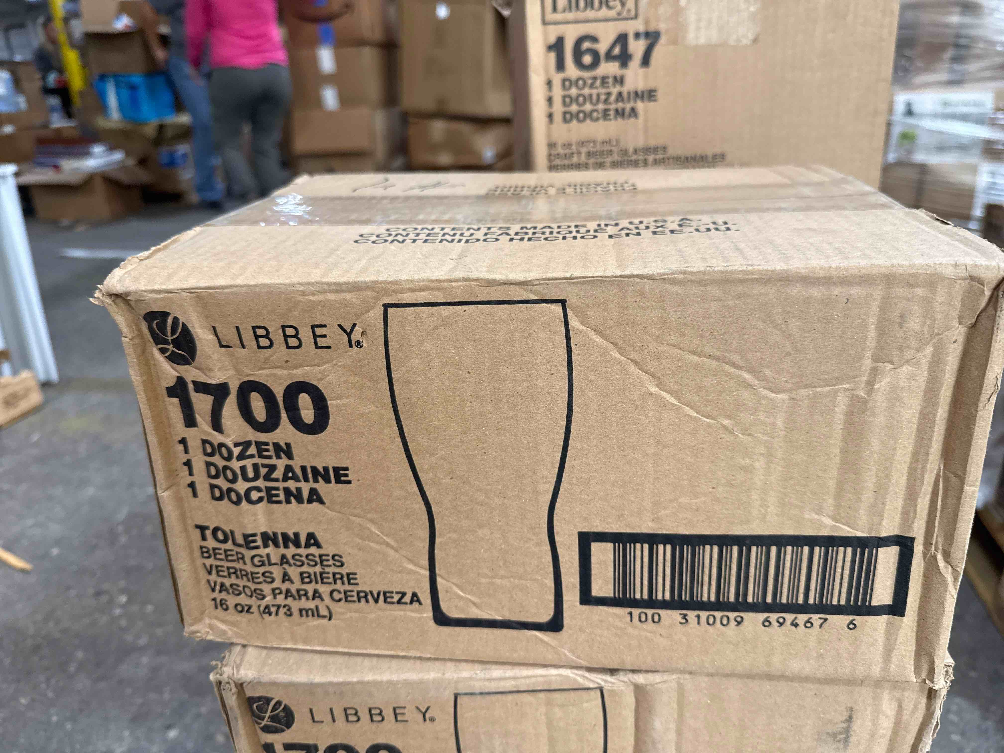 case of 12 Libbey 1700 16 Oz Craft Beer Glass Stackable Glassware