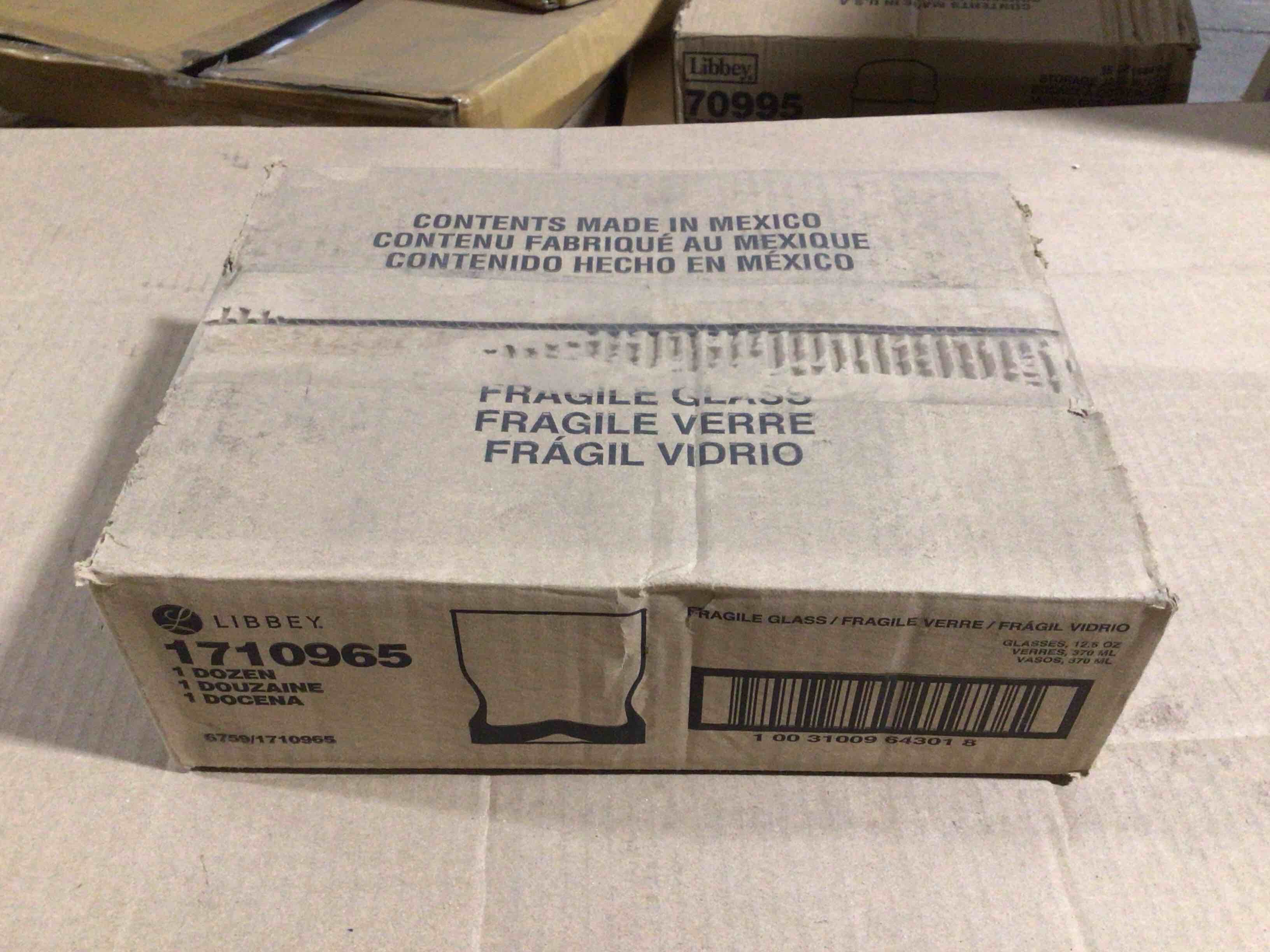 Case of 12 Libbey 12.5 Rocks Glasses with Blue Stripe