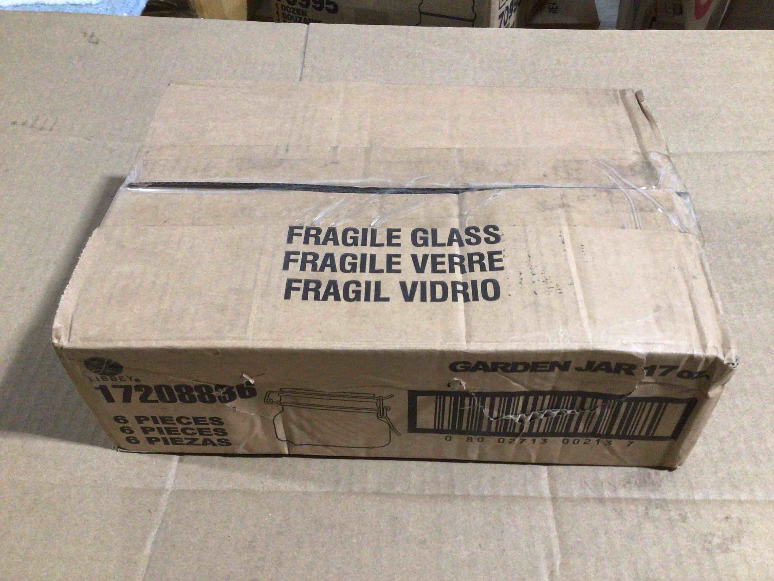 Case of 6 Libbey 17 Ounce Garden Jars