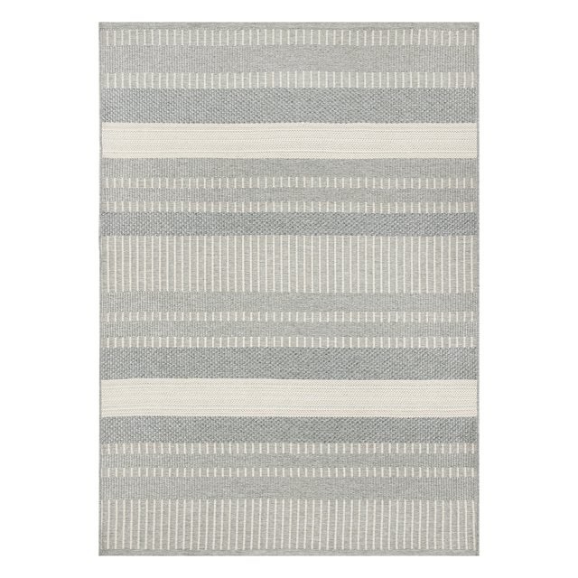 7’ x 10’ light gray stripped area rug 
