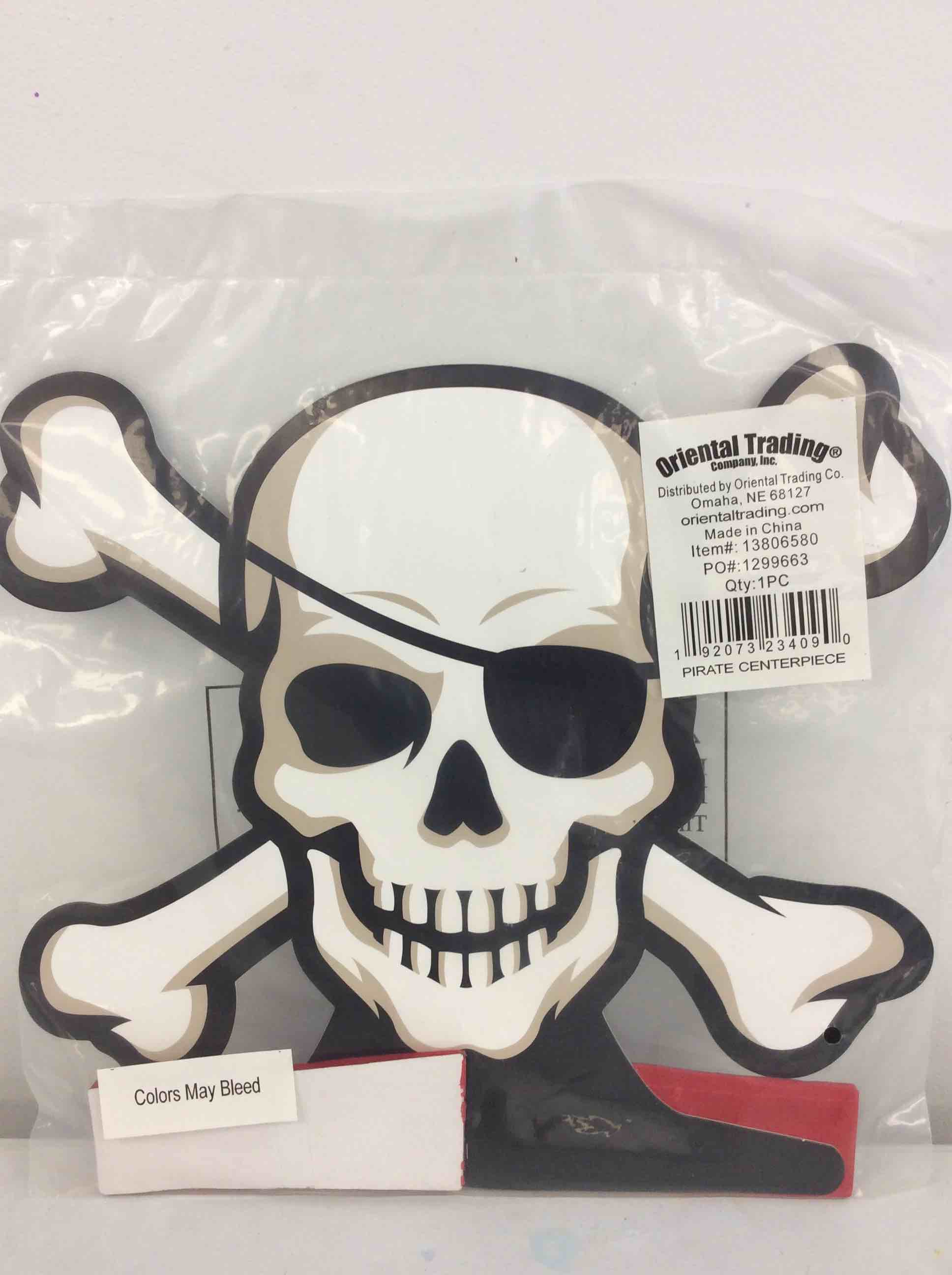 Condition photo showing New/Like New for fun express pirate themed centerpiece - eye-catching party decoration for pirate birthday parties baby showers nautical events & more - fun design with bold colors - great for kids & adults - 1 piece