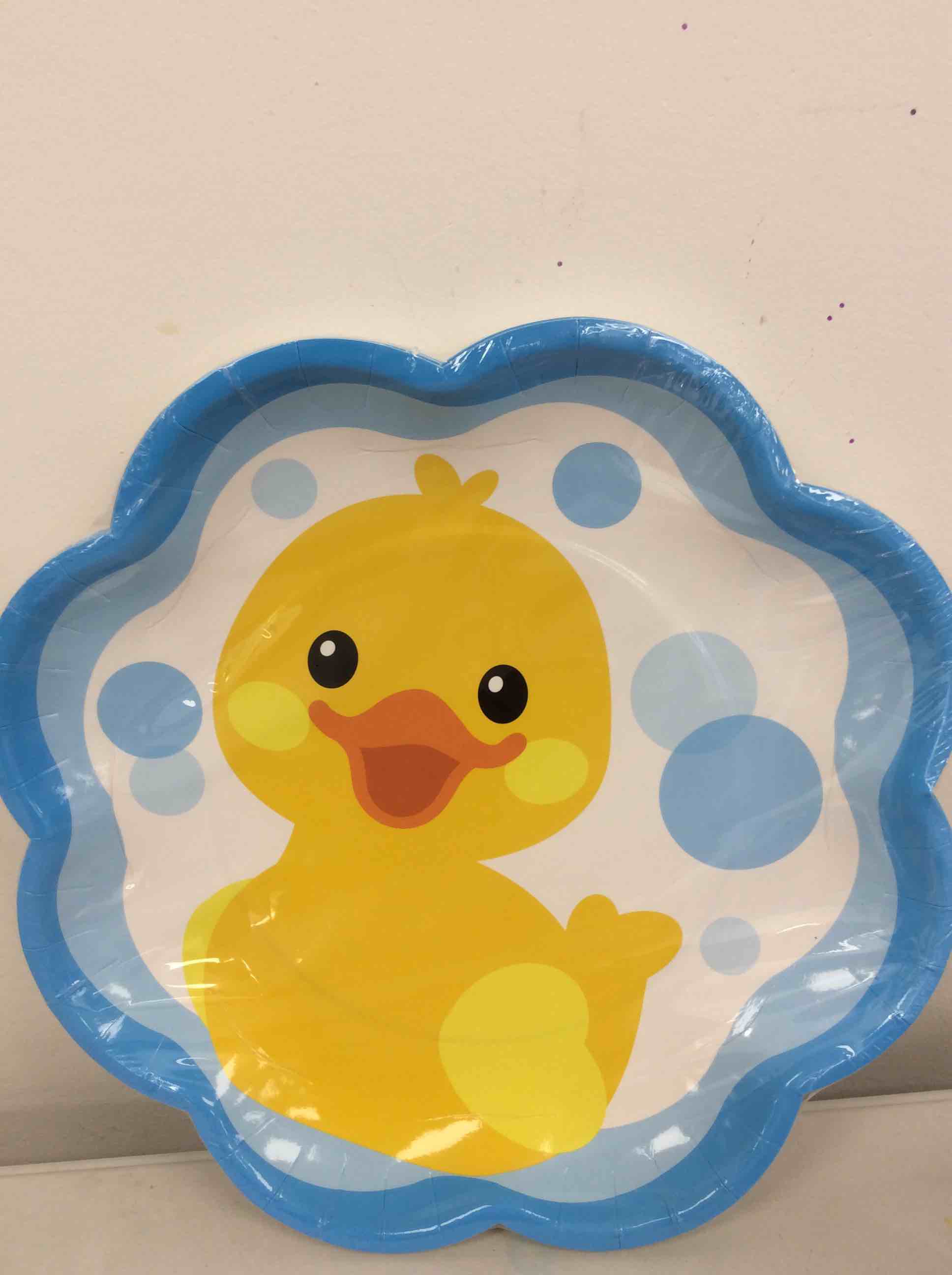 Condition photo showing New/Like New for fun express rubber ducky paper dinner plates - birthday party supplies - rubber duck themed party supplies - duck party supplies for baby shower birthday - 8 pieces