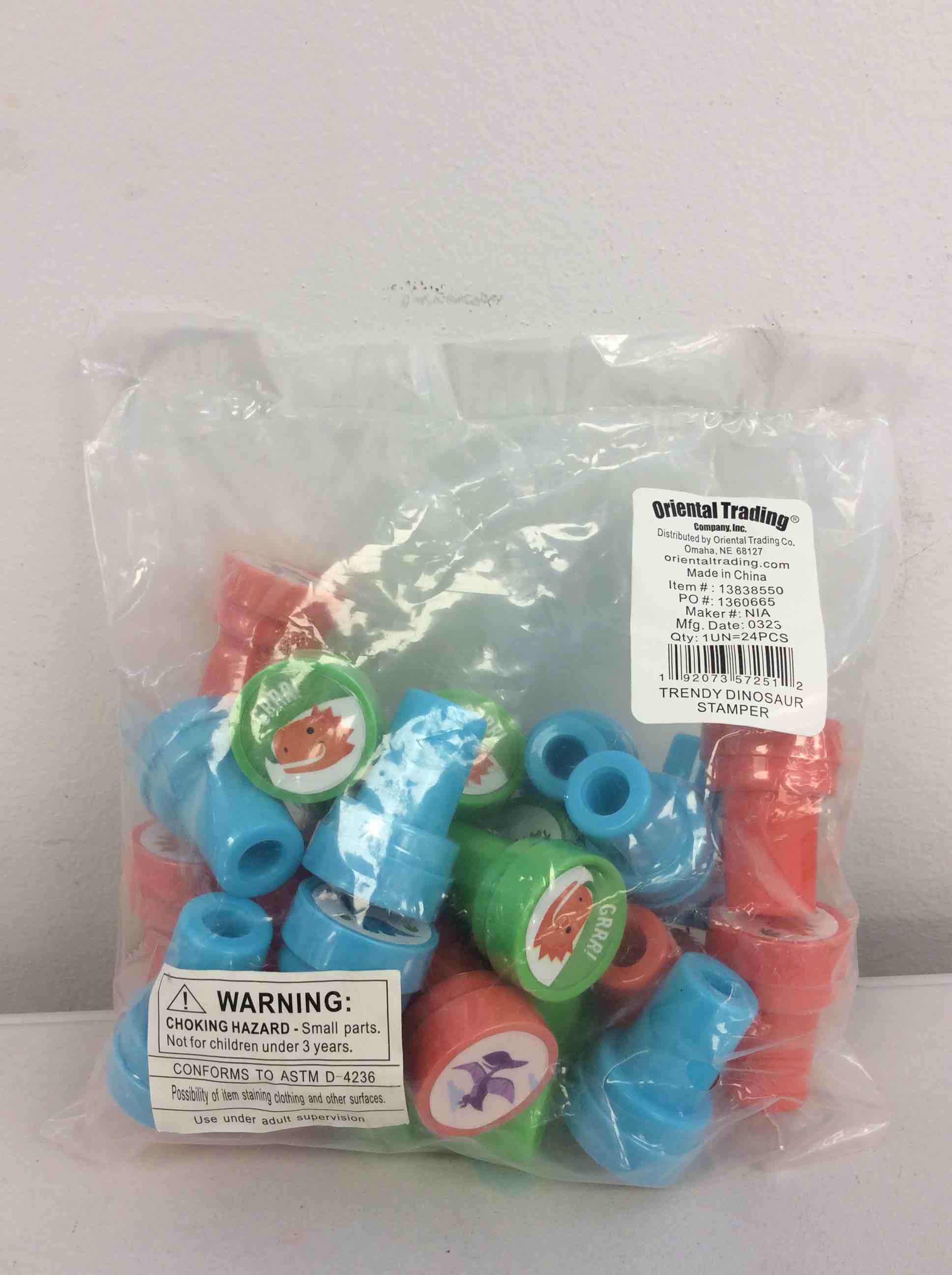 Condition photo showing New/Like New for fun express trendy dinosaur stampers - bulk set of 24 - party favors, school giveaways, easter fillers and craft supplies for kids
