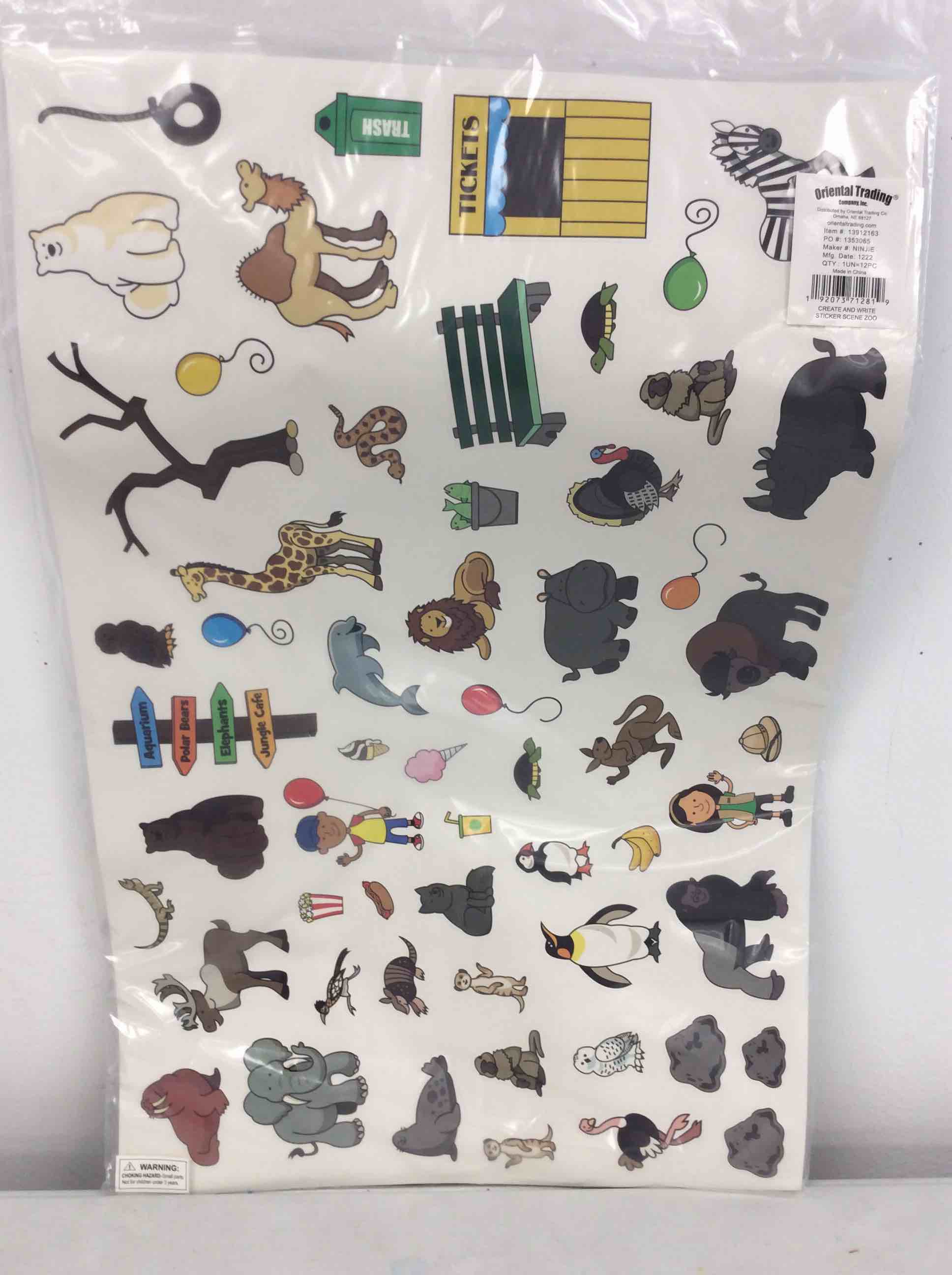 Condition photo showing New/Like New for create and write sticker scene zoo - 12 pieces - educational and learning activities for kids