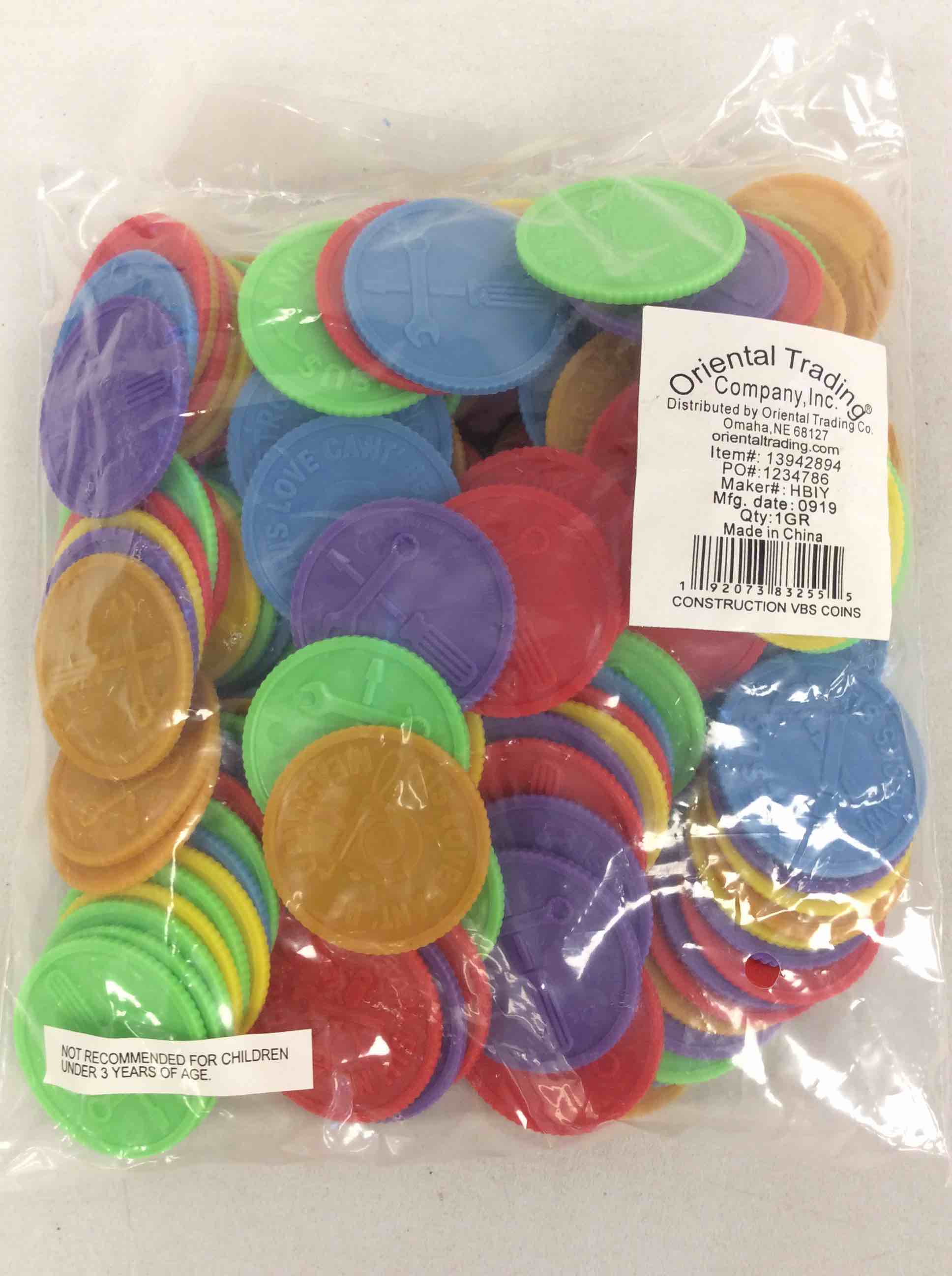 Condition photo showing New/Like New for oriental trading constructive vbs coins 