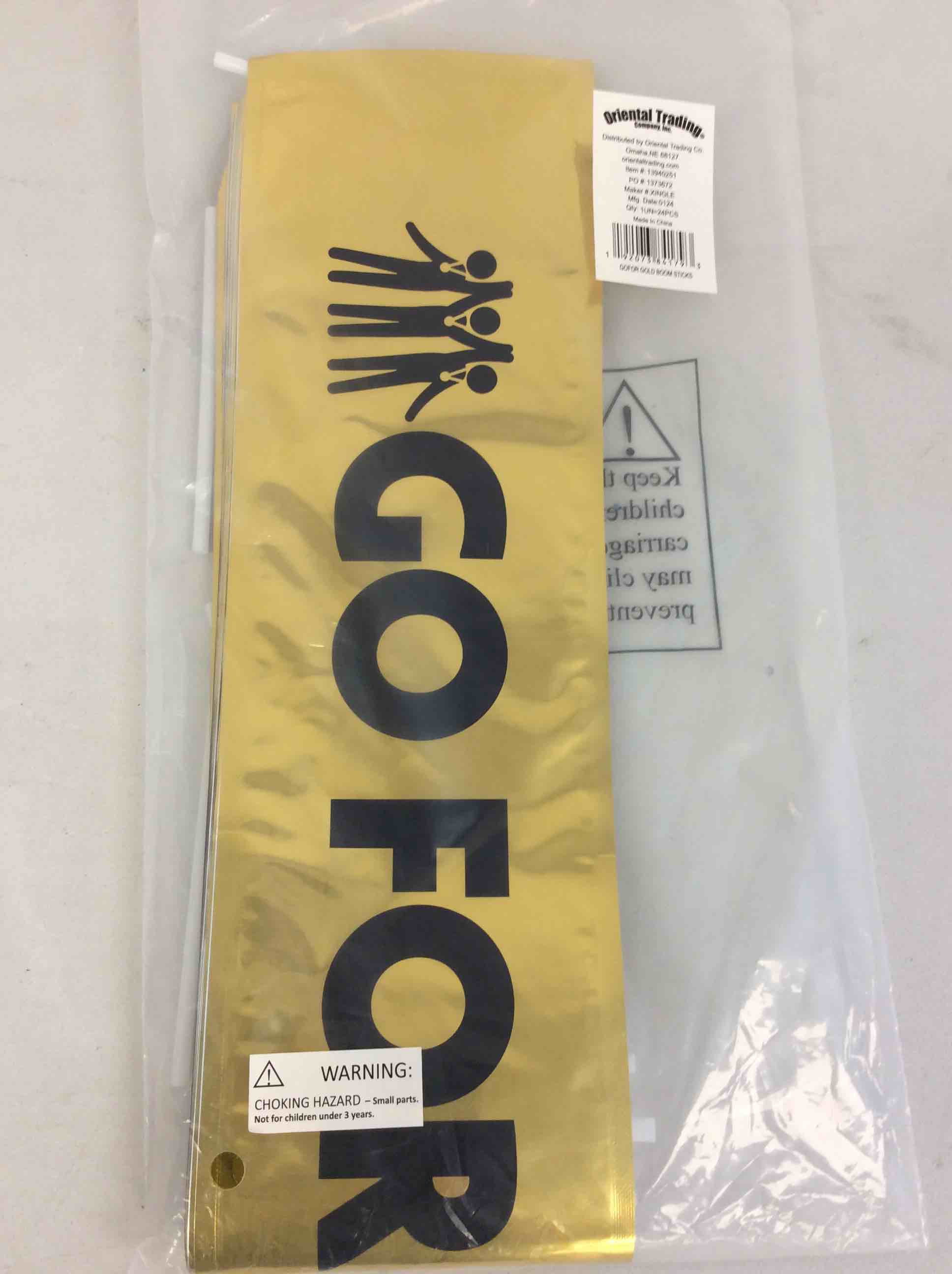 Condition photo showing New/Like New for inflatable go for gold boom sticks - toys - 24 pieces
